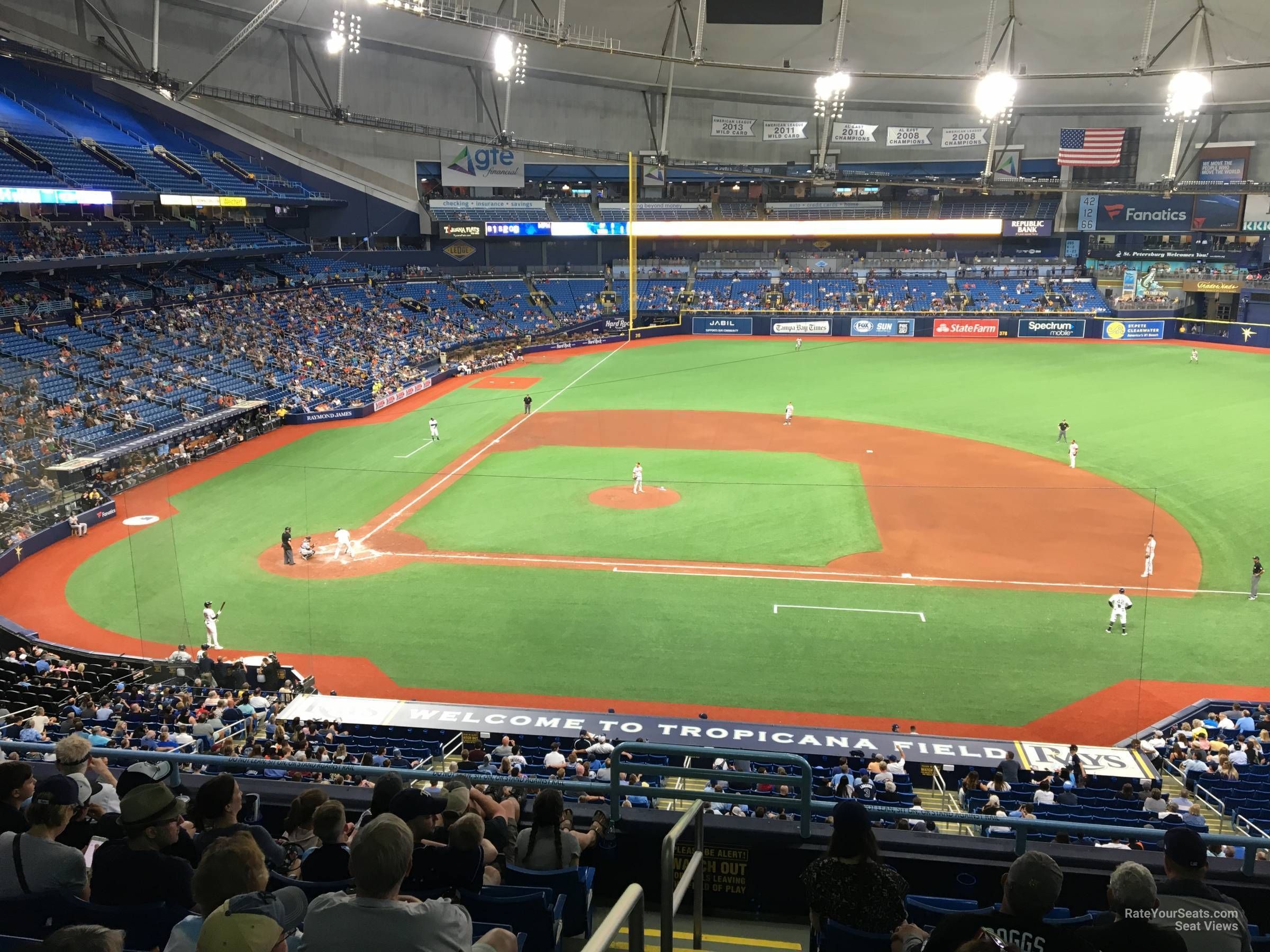 section 212, row h seat view  for baseball - tropicana field