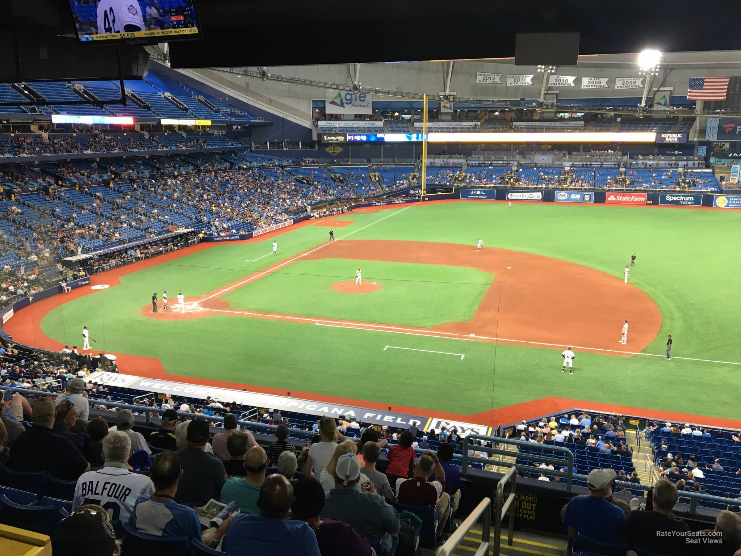 section 214, row h seat view  for baseball - tropicana field