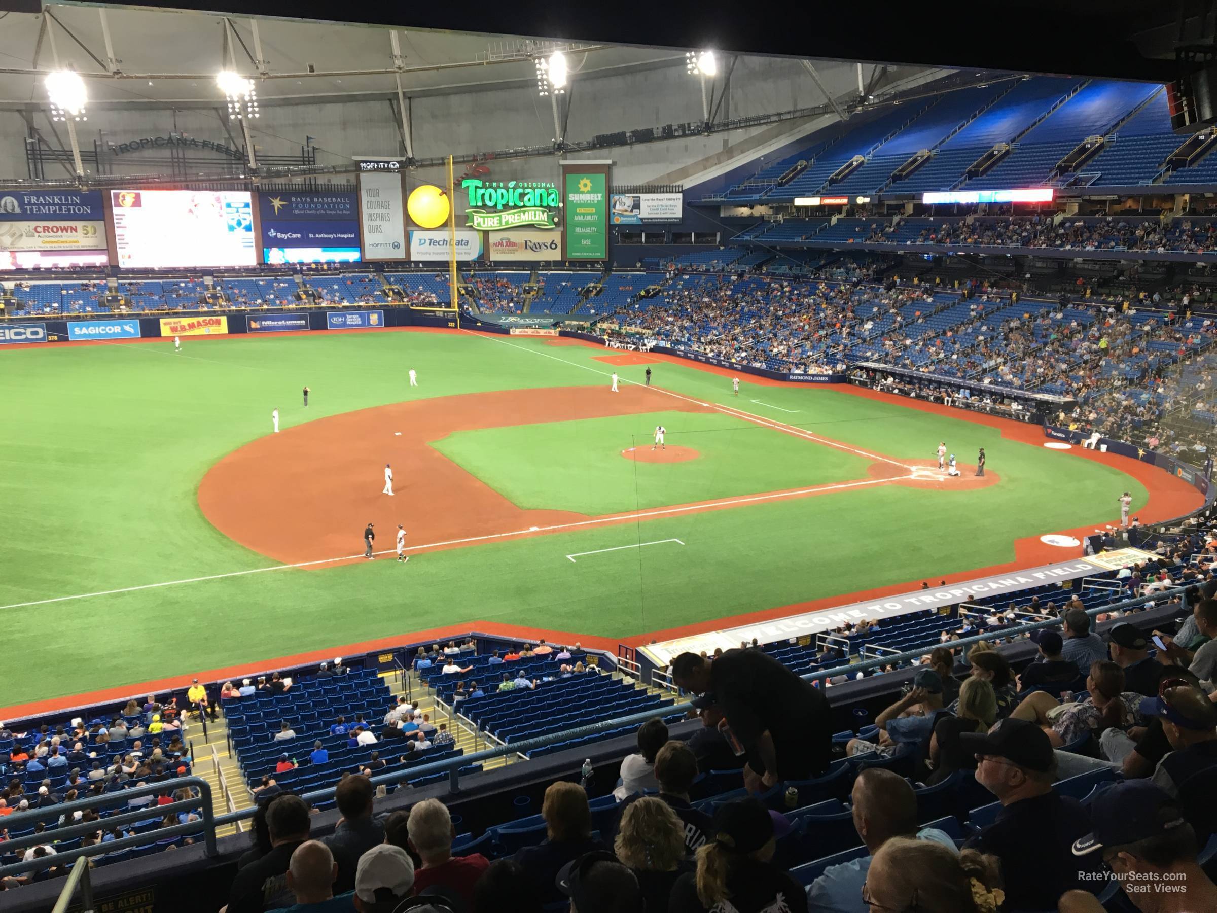 section 215, row h seat view  for baseball - tropicana field