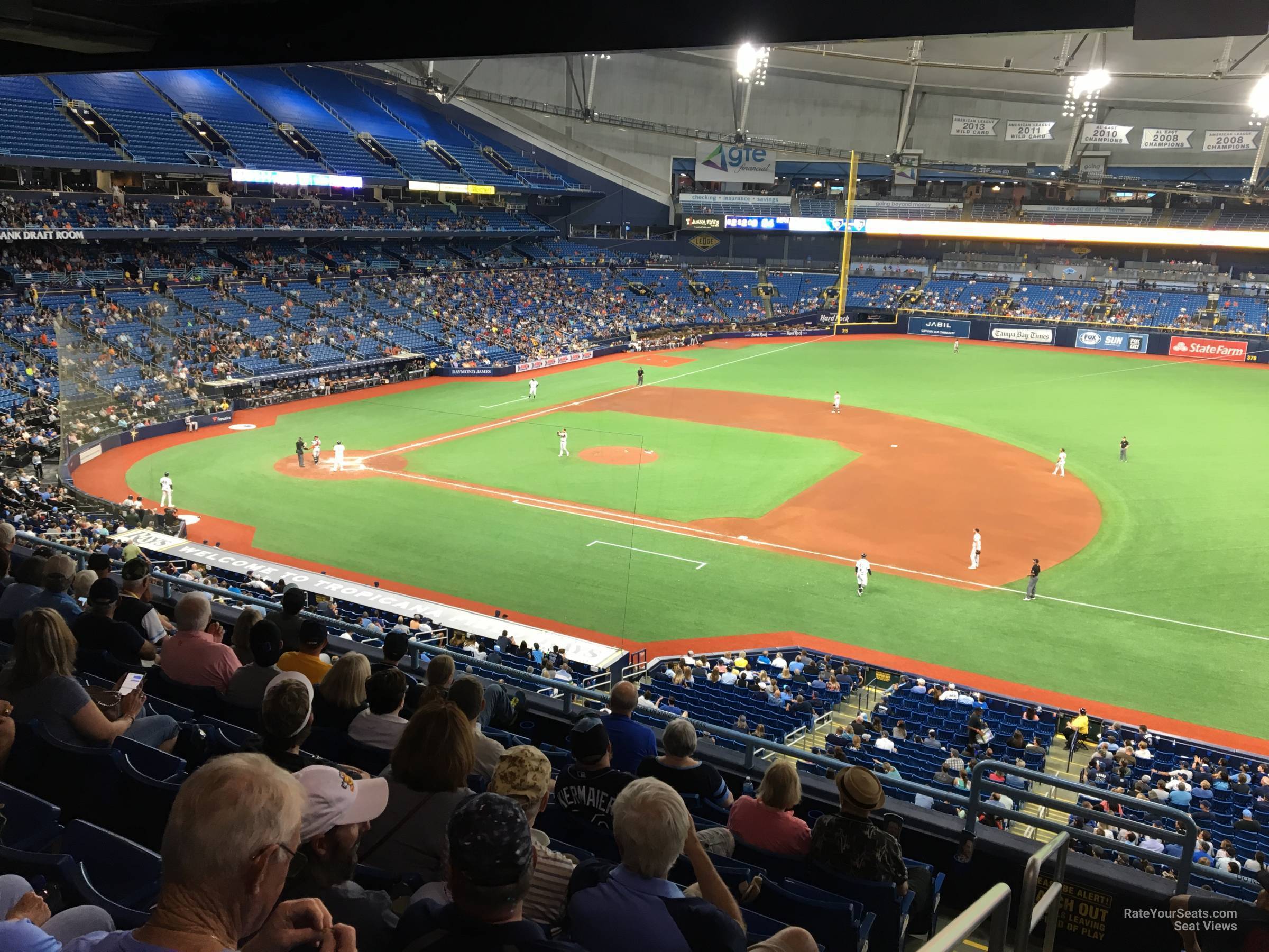 section 216, row h seat view  for baseball - tropicana field