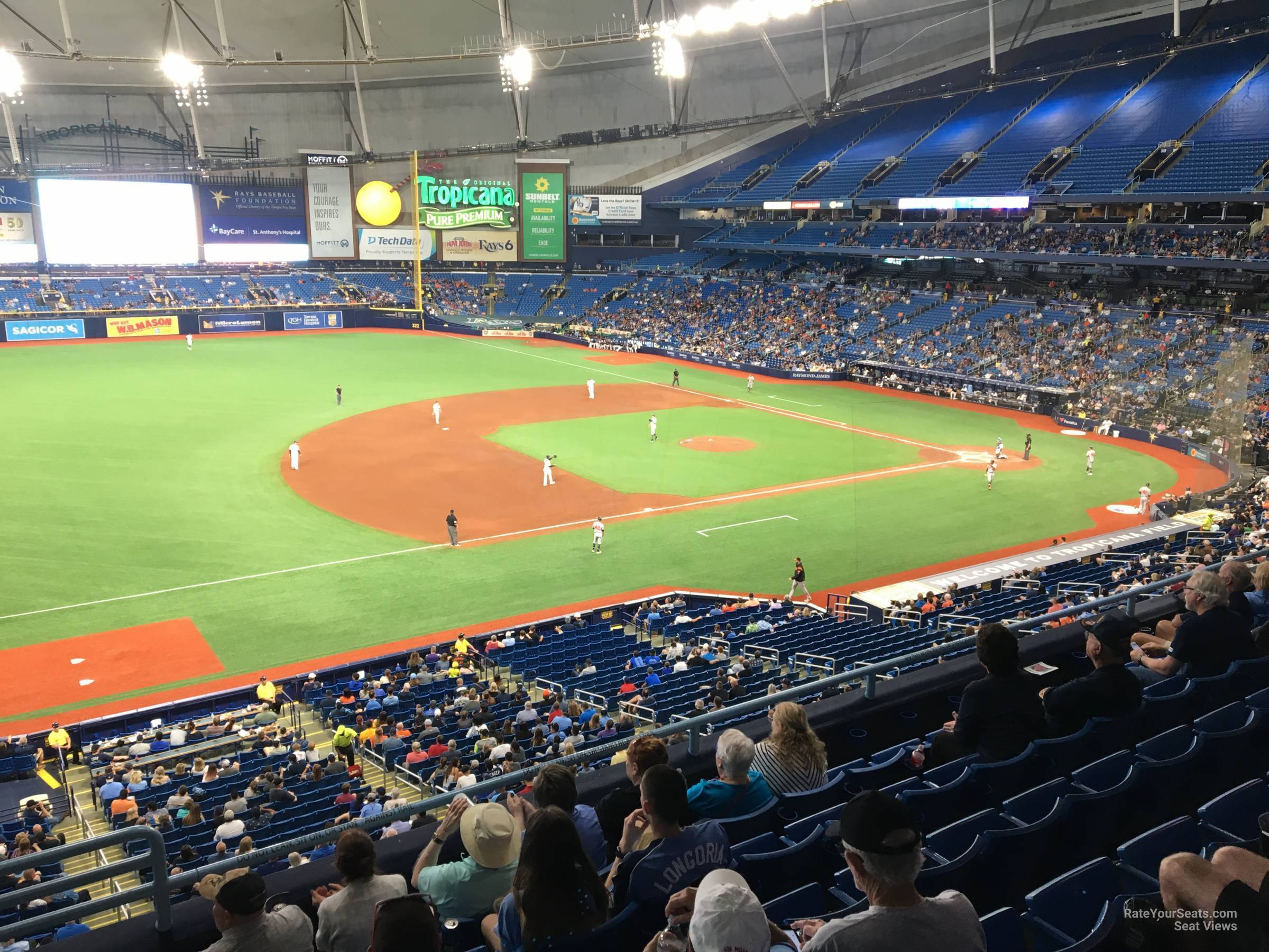 section 217, row h seat view  for baseball - tropicana field
