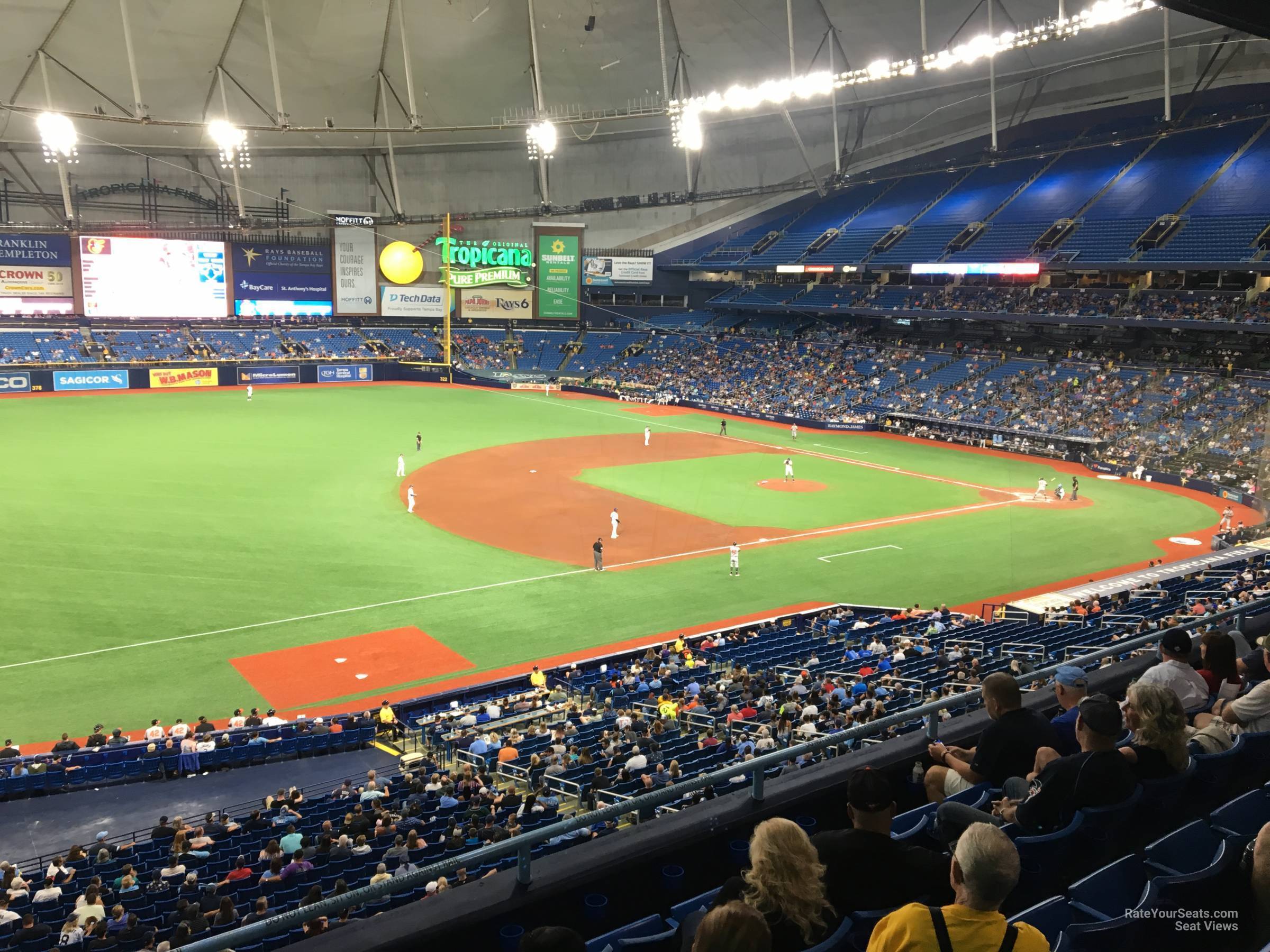 section 219, row h seat view  for baseball - tropicana field