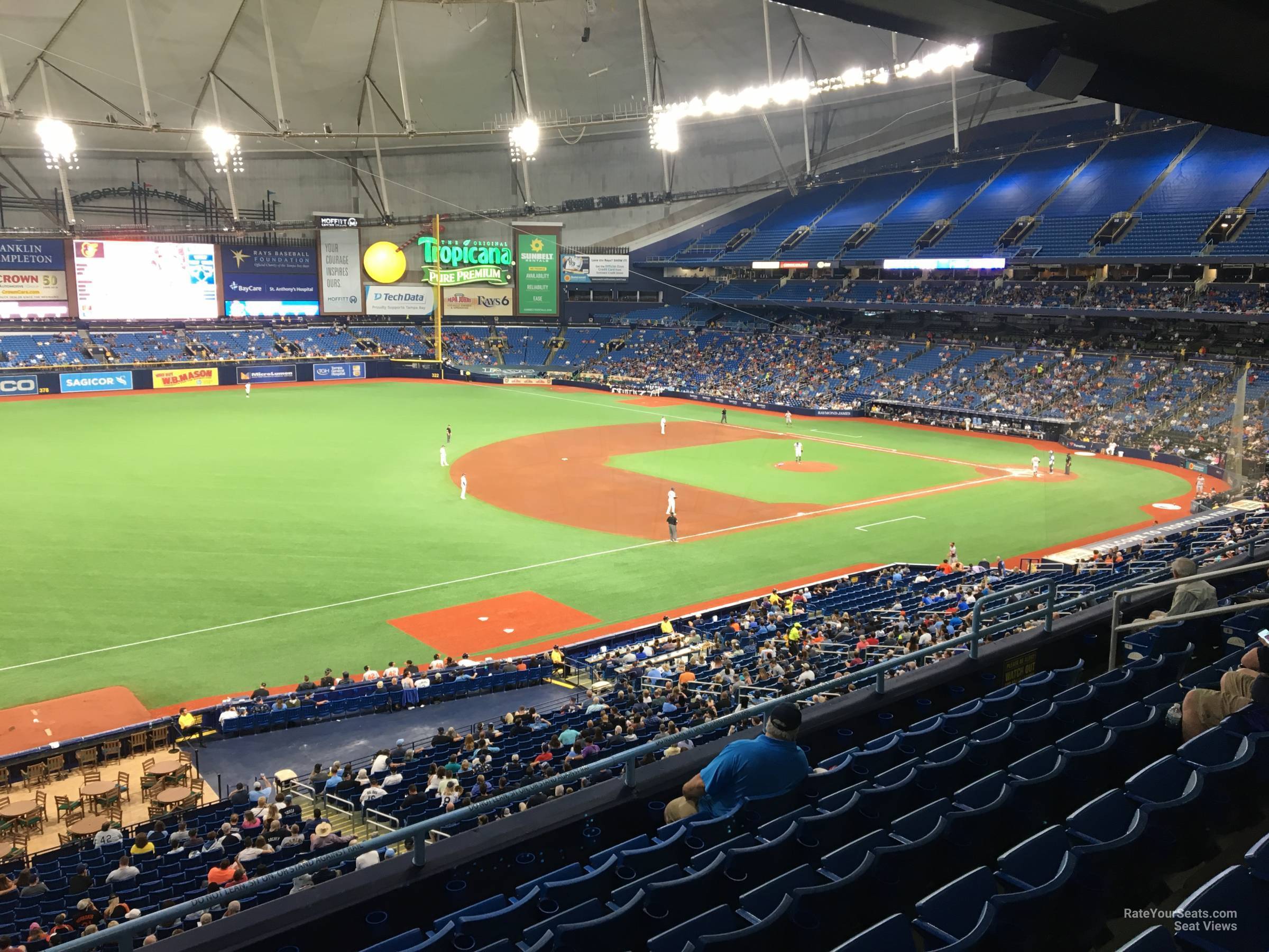 section 221, row h seat view  for baseball - tropicana field