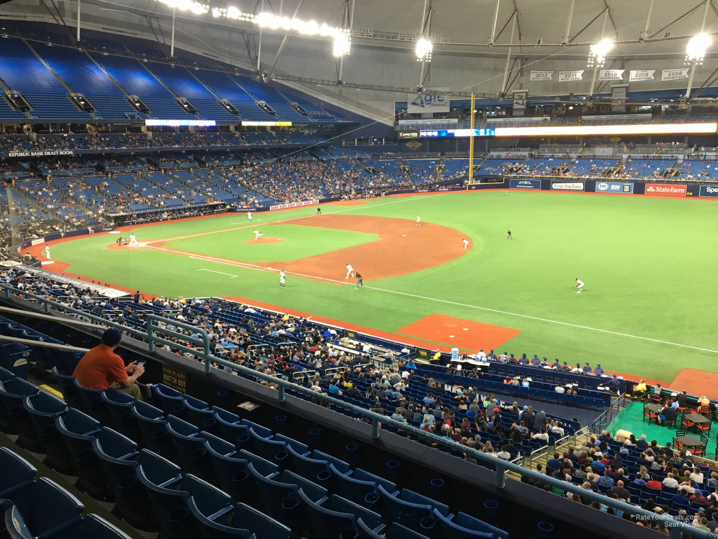 section 222, row h seat view  for baseball - tropicana field