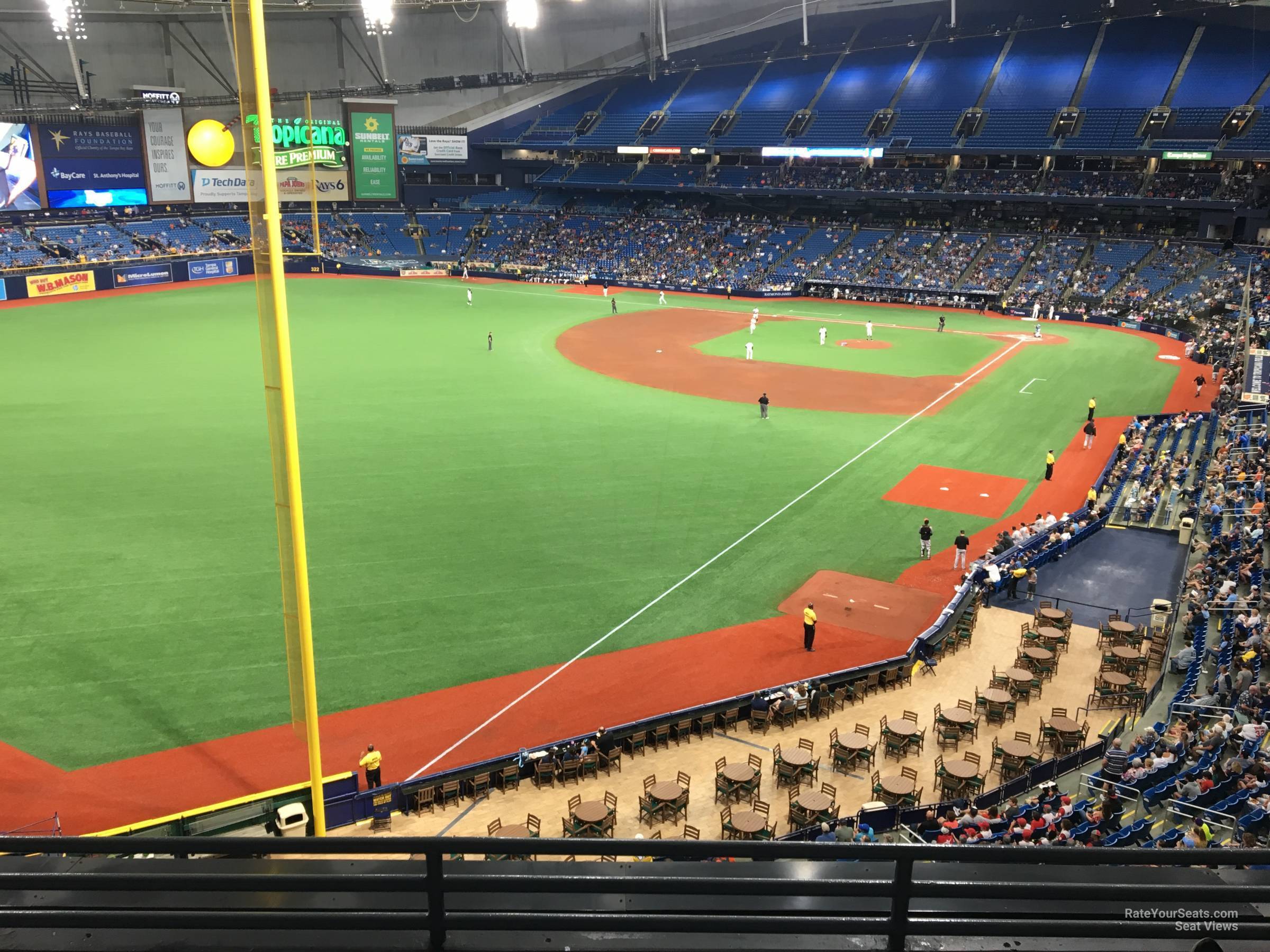 section 341, row b seat view  for baseball - tropicana field