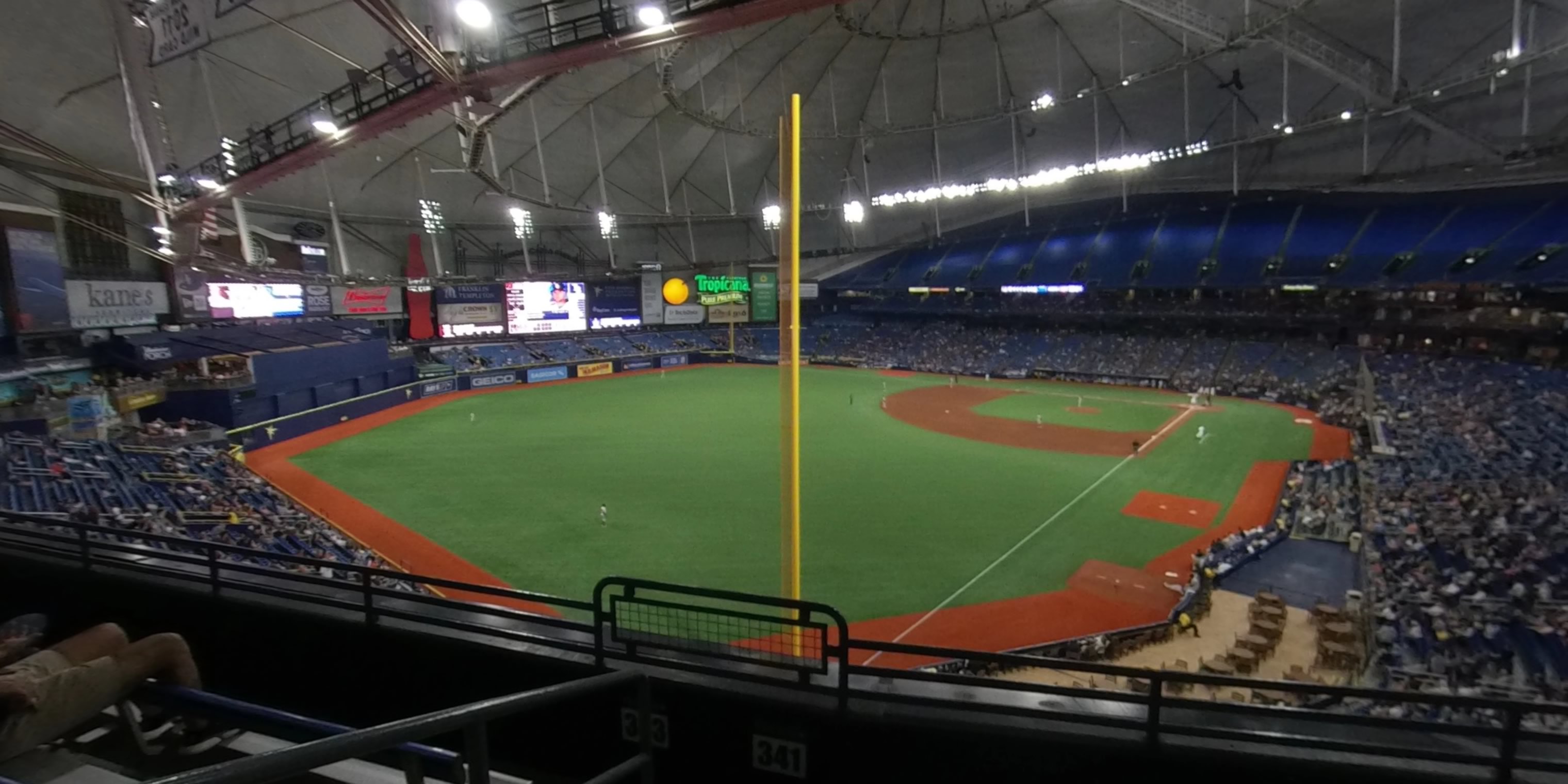 section 343 panoramic seat view  for baseball - tropicana field