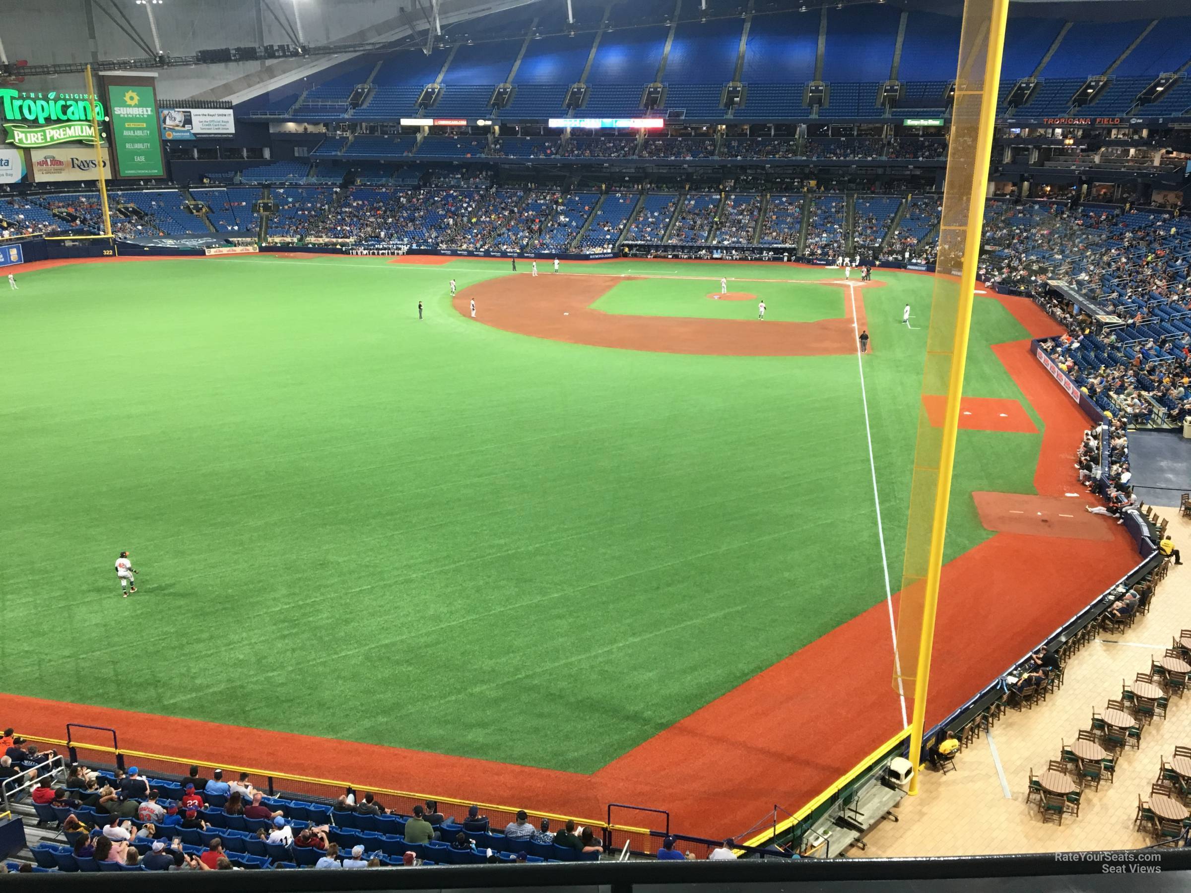 section 345, row b seat view  for baseball - tropicana field