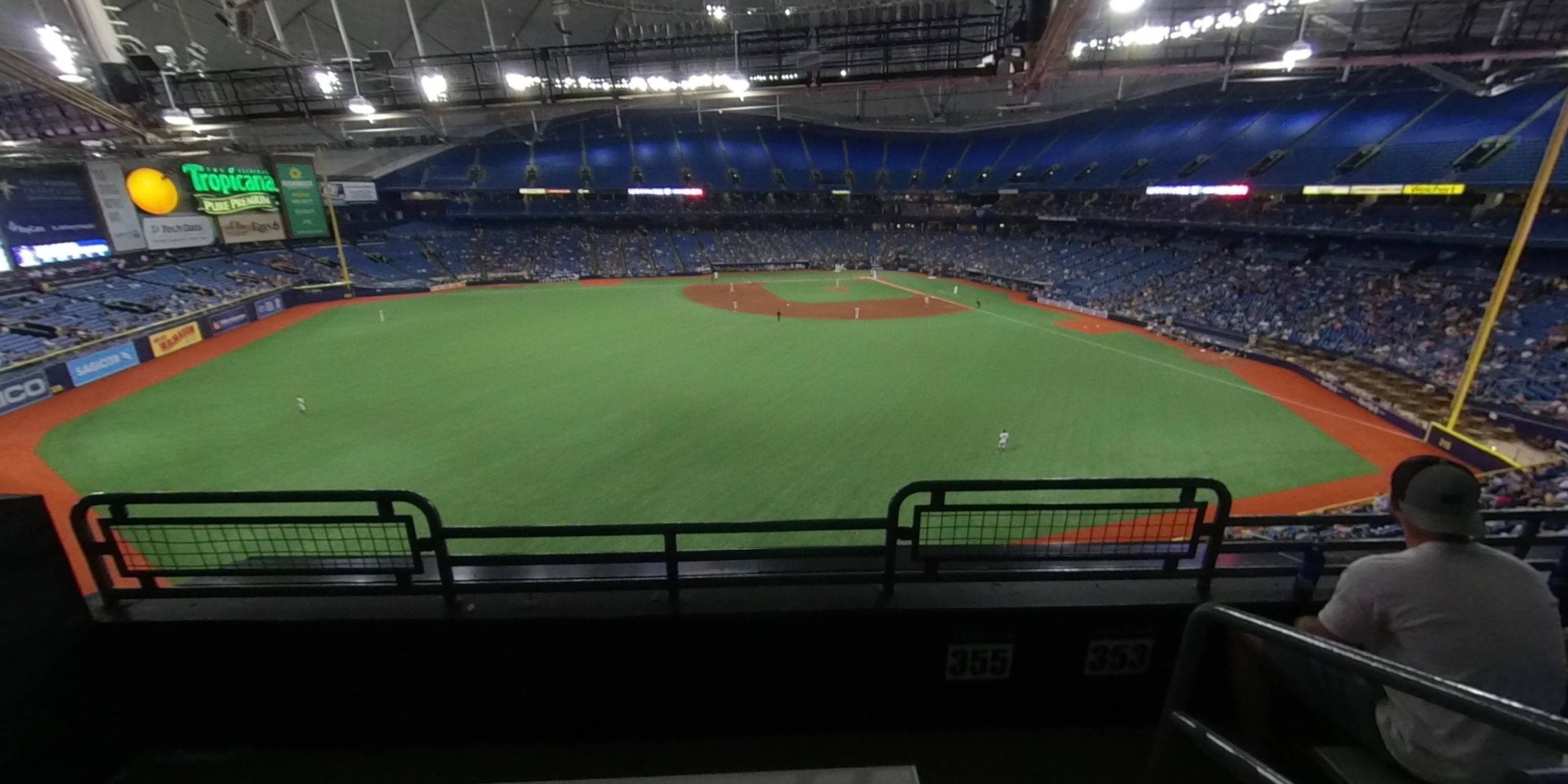 section 355 panoramic seat view  for baseball - tropicana field