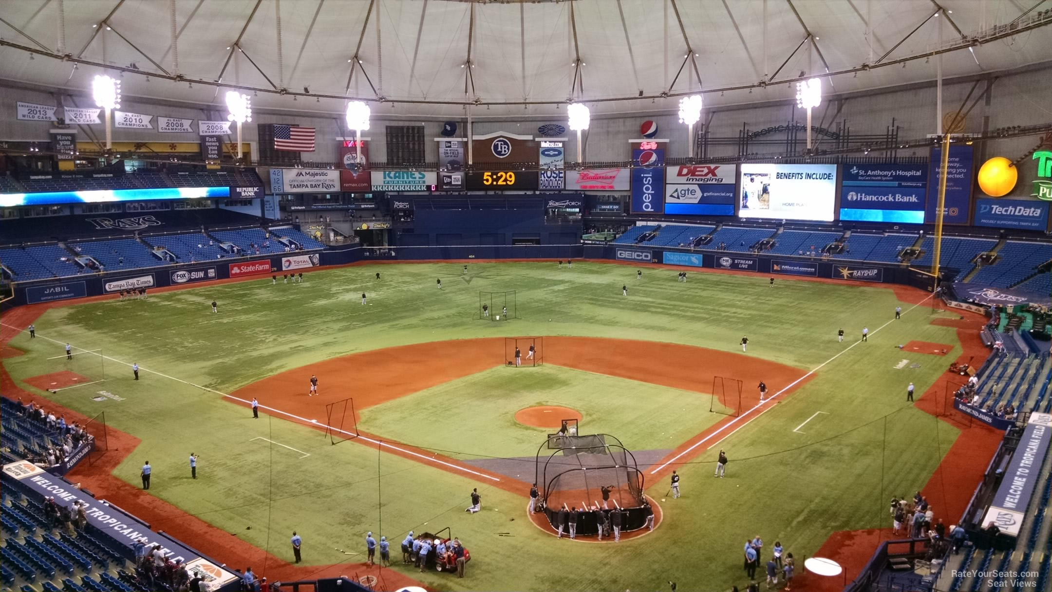 section 301, row e seat view  for baseball - tropicana field