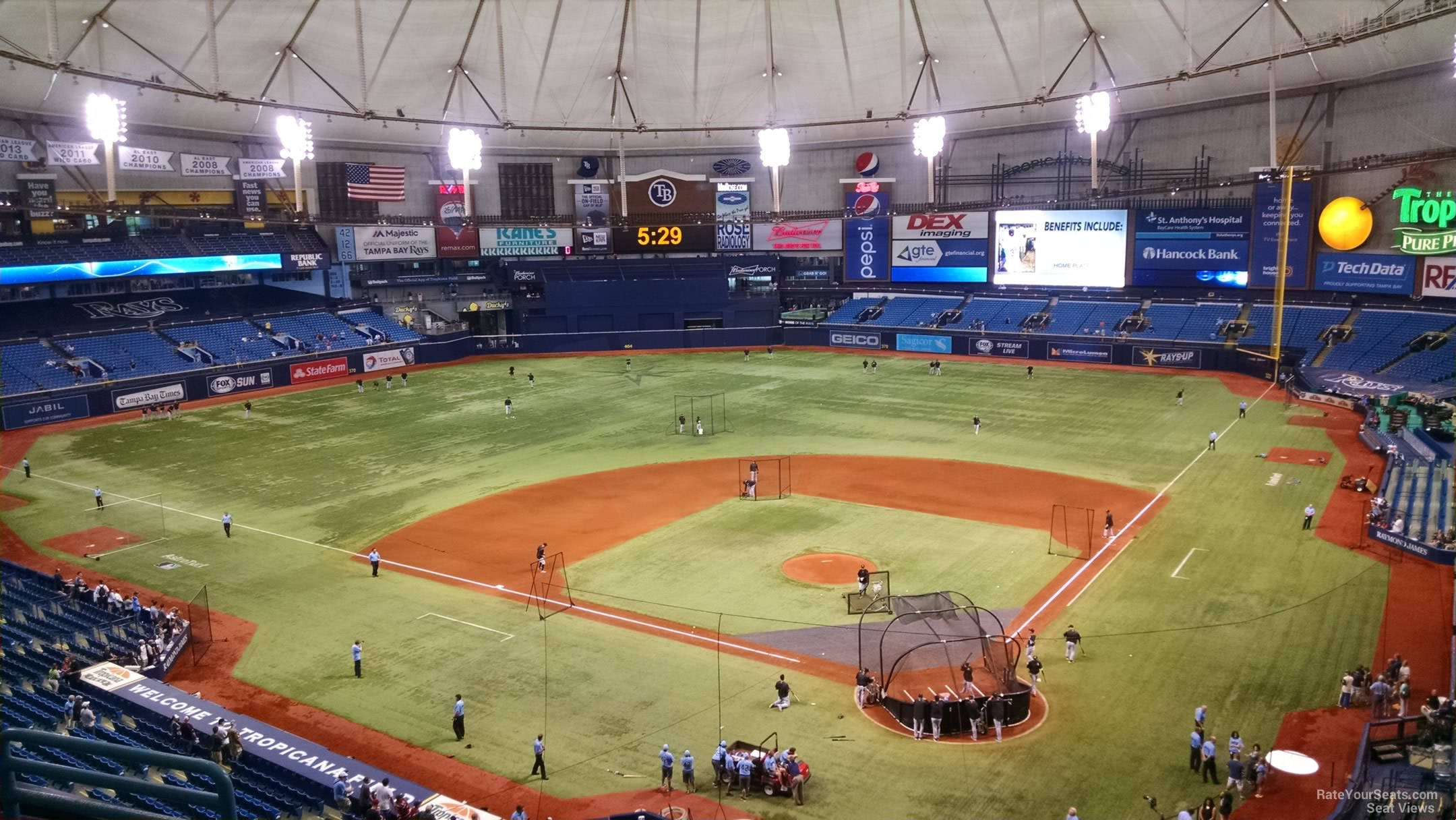 section 303, row e seat view  for baseball - tropicana field