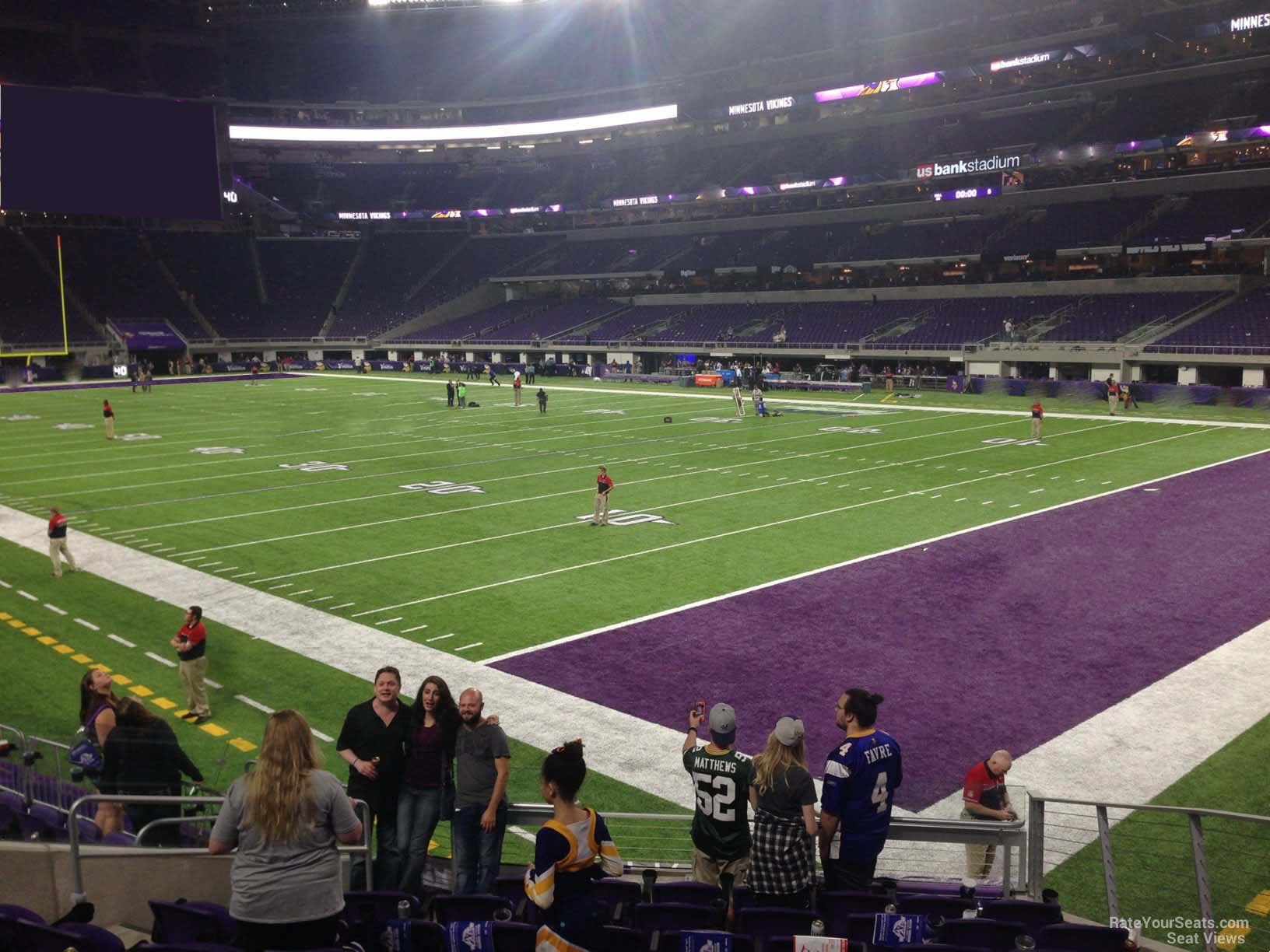 section 103, row 10 seat view  for football - u.s. bank stadium