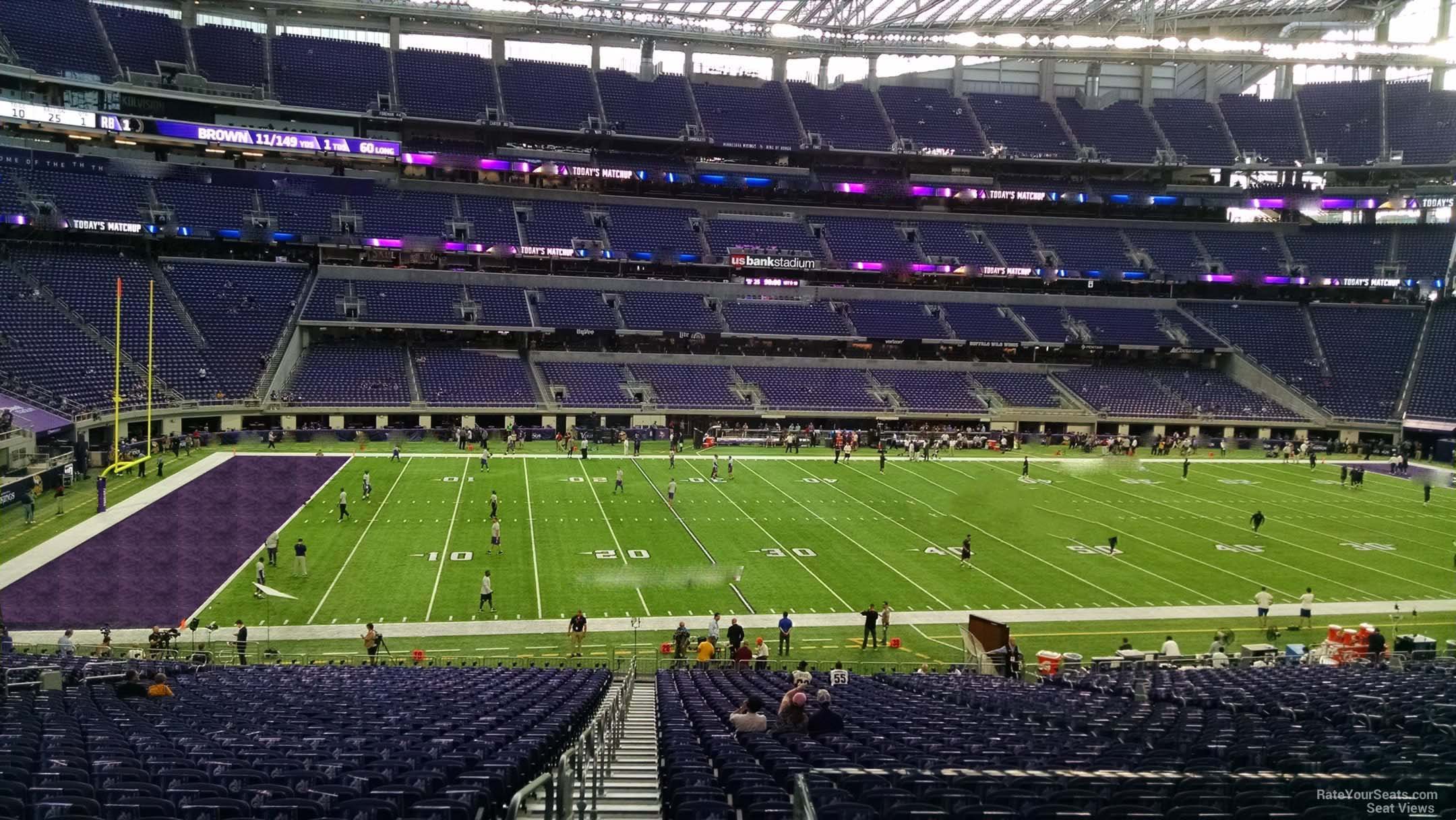 section 111, row 35 seat view  for football - u.s. bank stadium