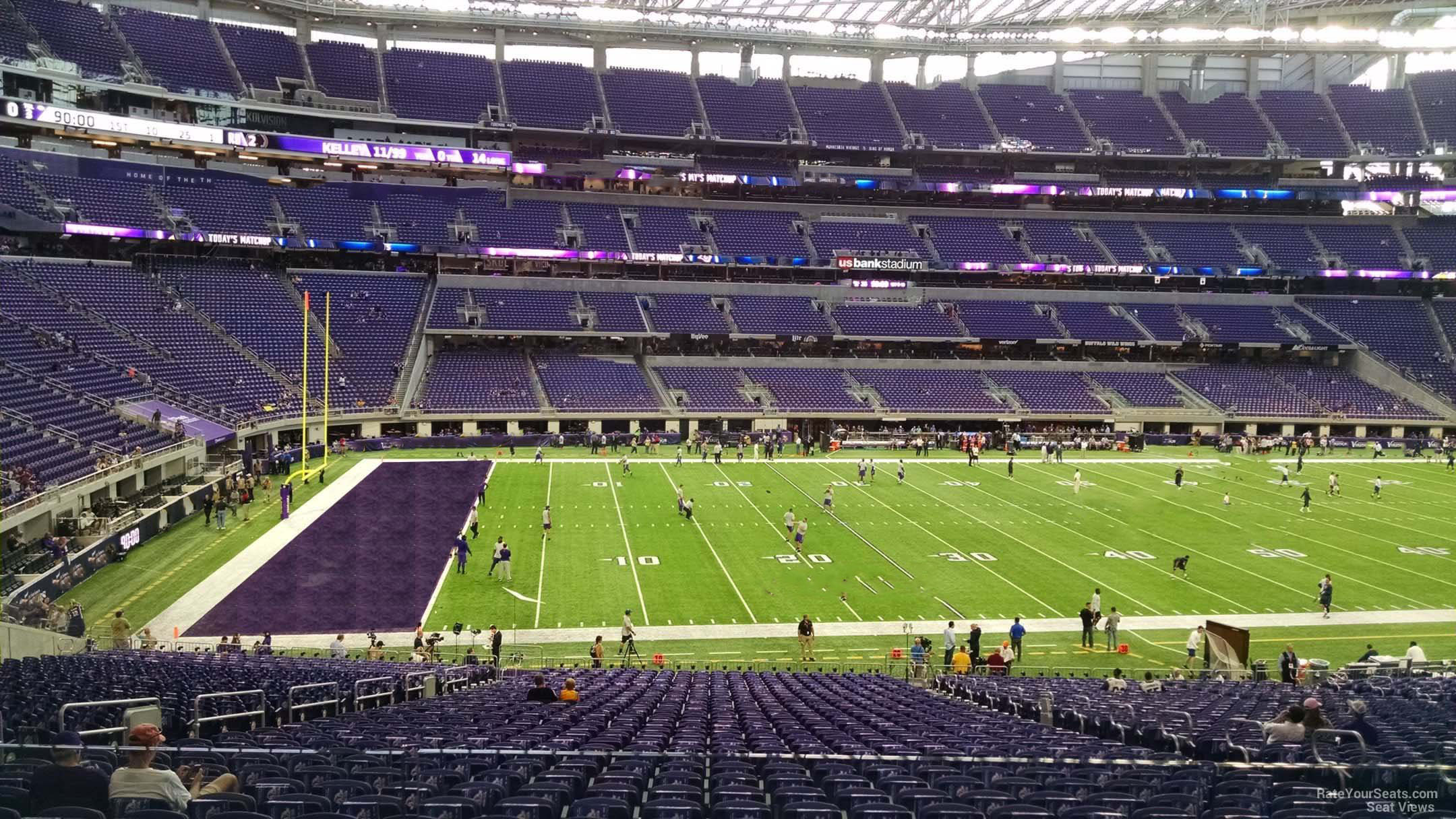 section 112, row 35 seat view  for football - u.s. bank stadium