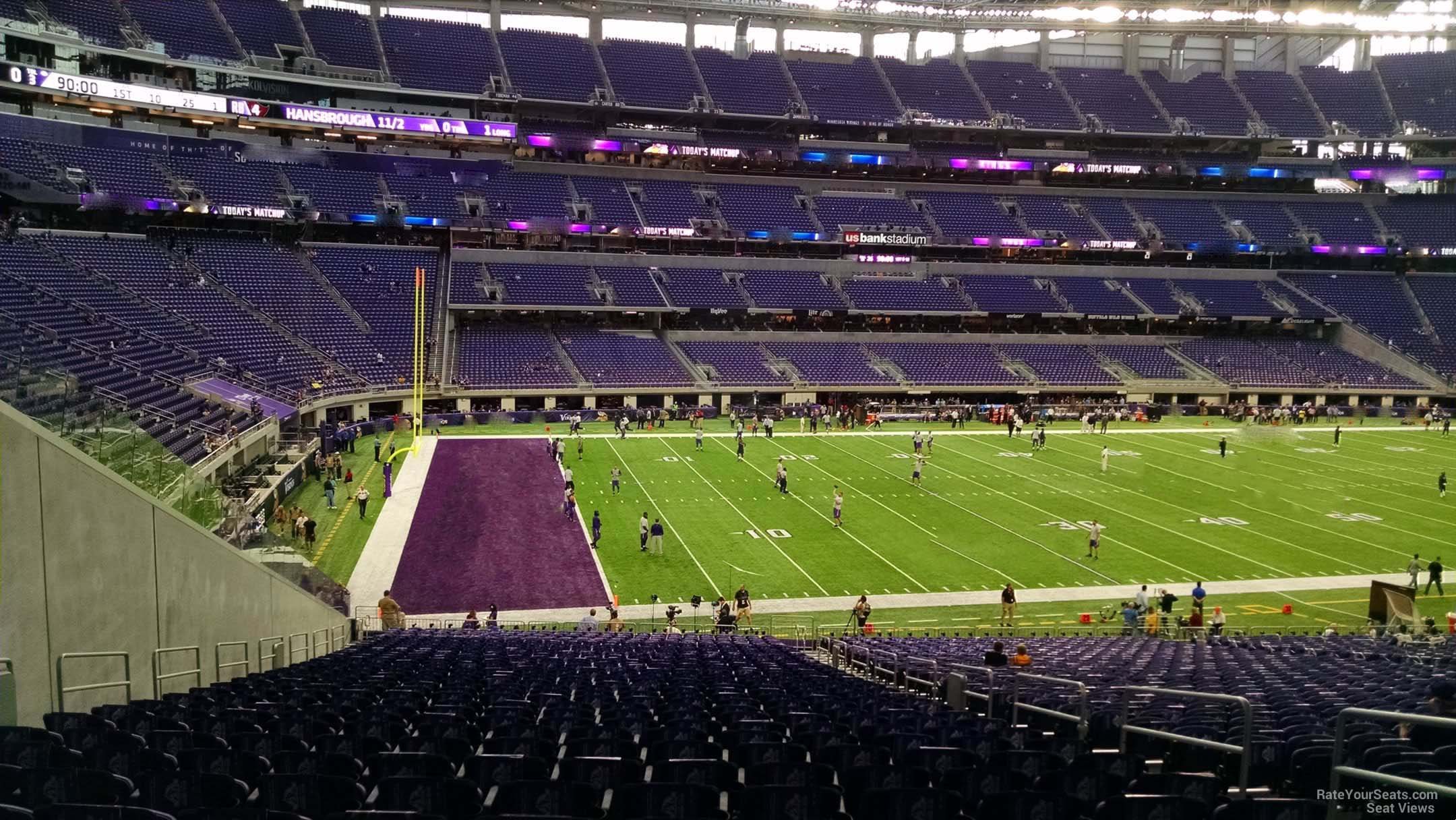 section 113, row 37 seat view  for football - u.s. bank stadium