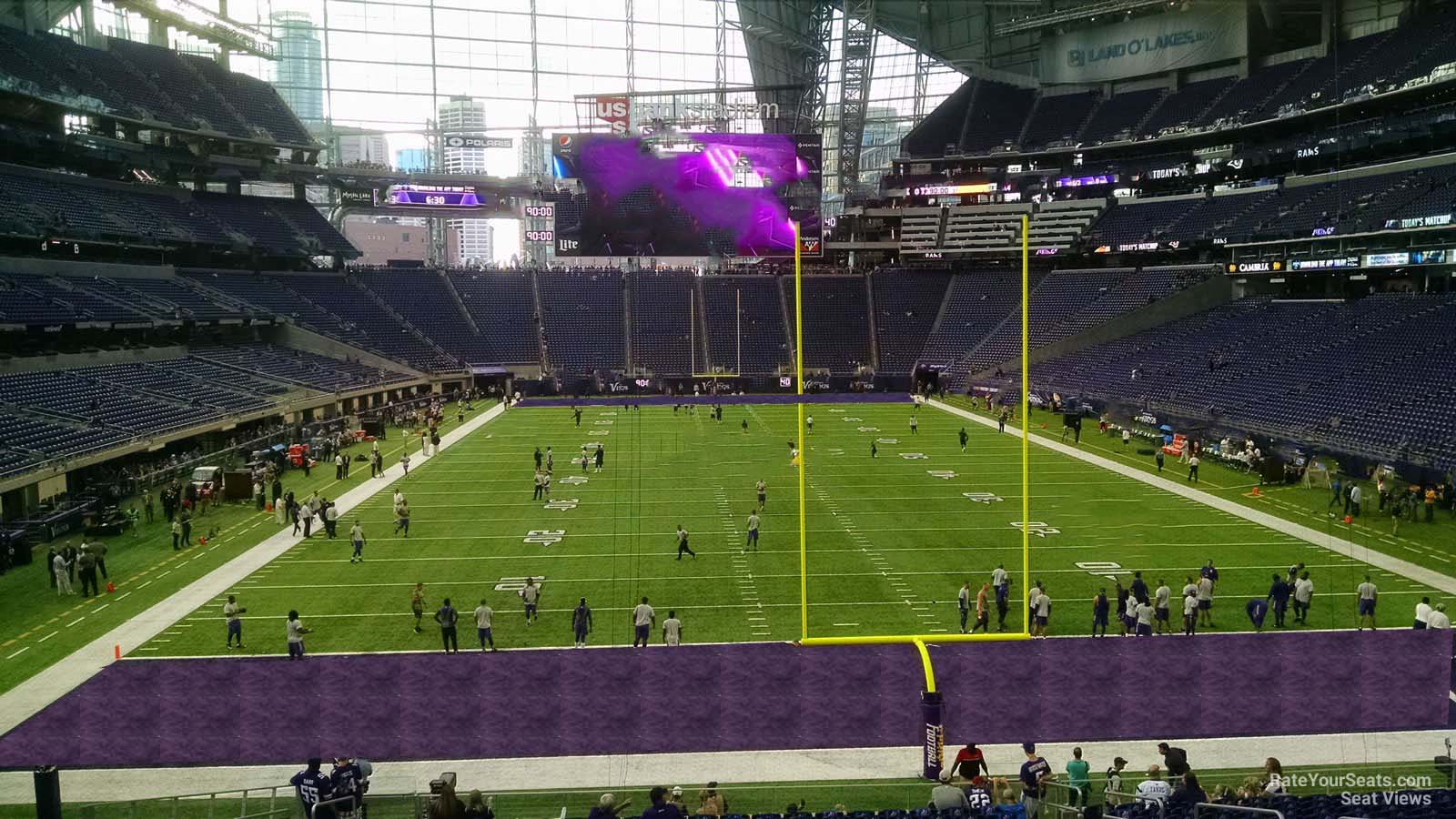 section 120, row 24 seat view  for football - u.s. bank stadium