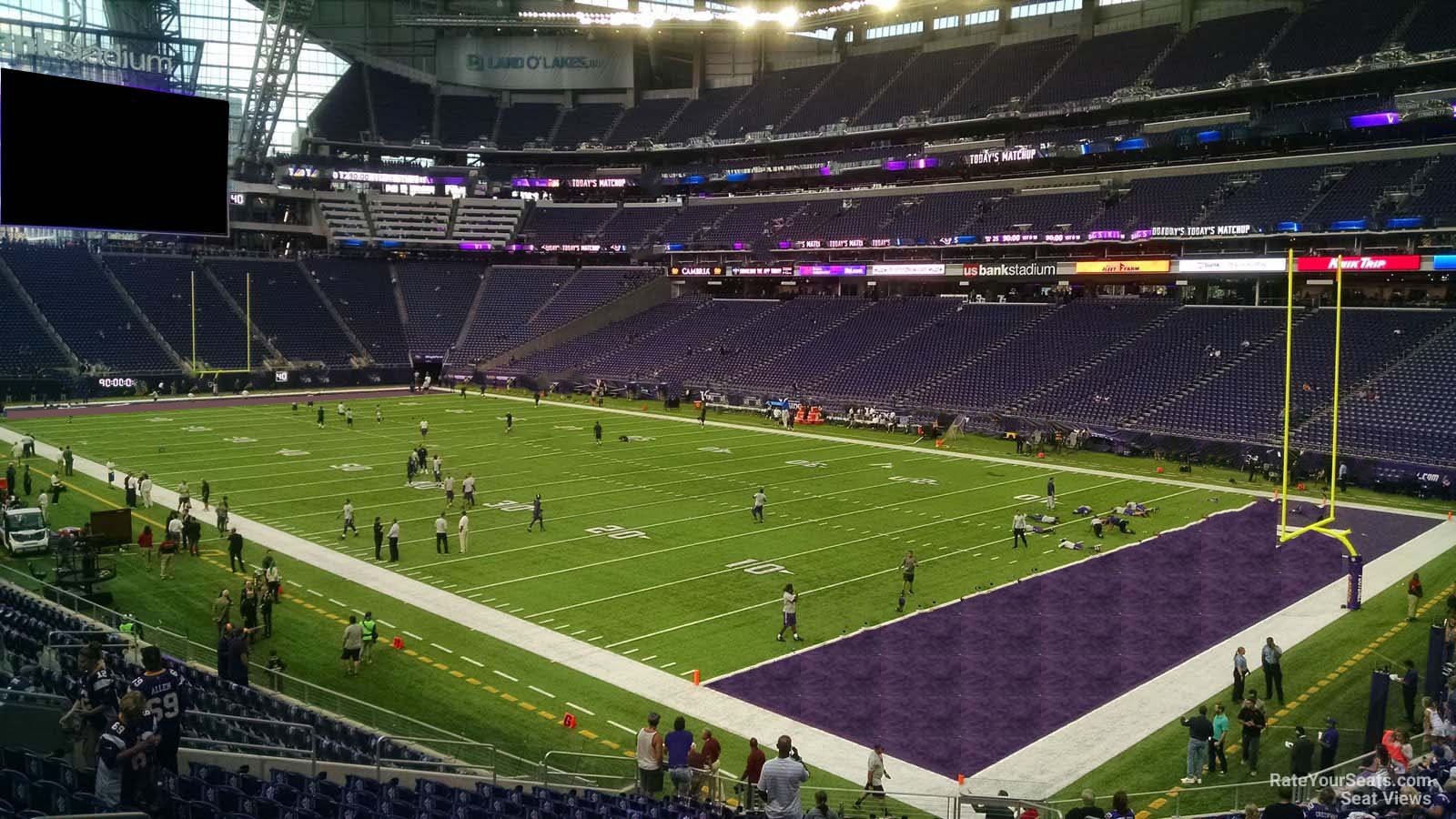 section 124, row 24 seat view  for football - u.s. bank stadium