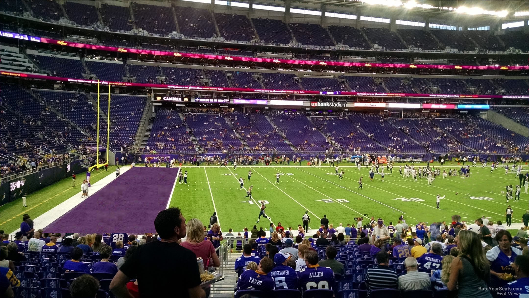 section 132, row 20 seat view  for football - u.s. bank stadium