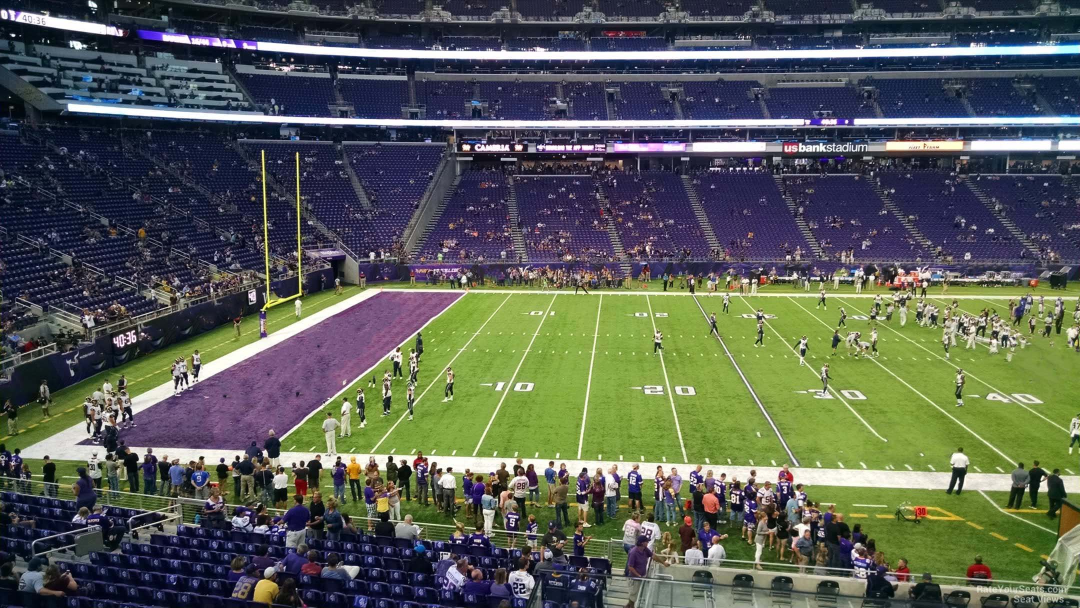 section 133, row 3 seat view  for football - u.s. bank stadium