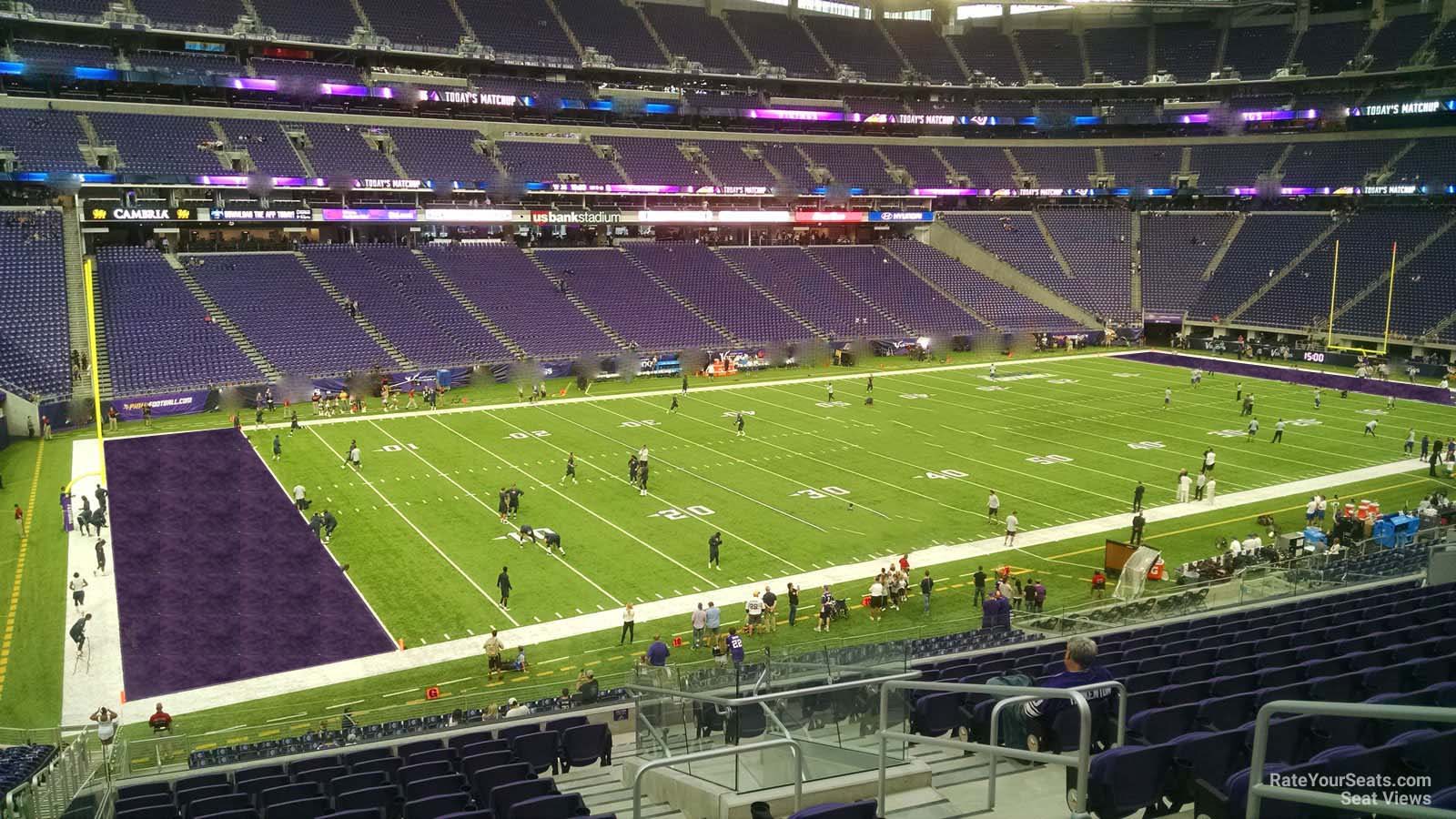 section 135, row 13 seat view  for football - u.s. bank stadium