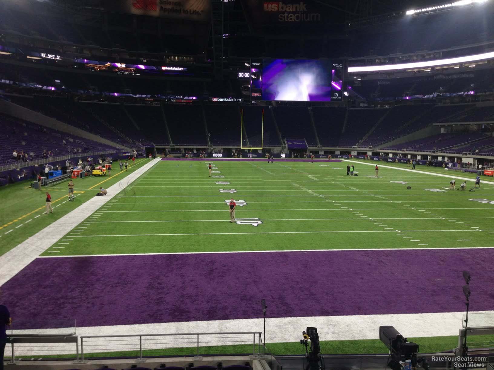 section 143, row 10 seat view  for football - u.s. bank stadium
