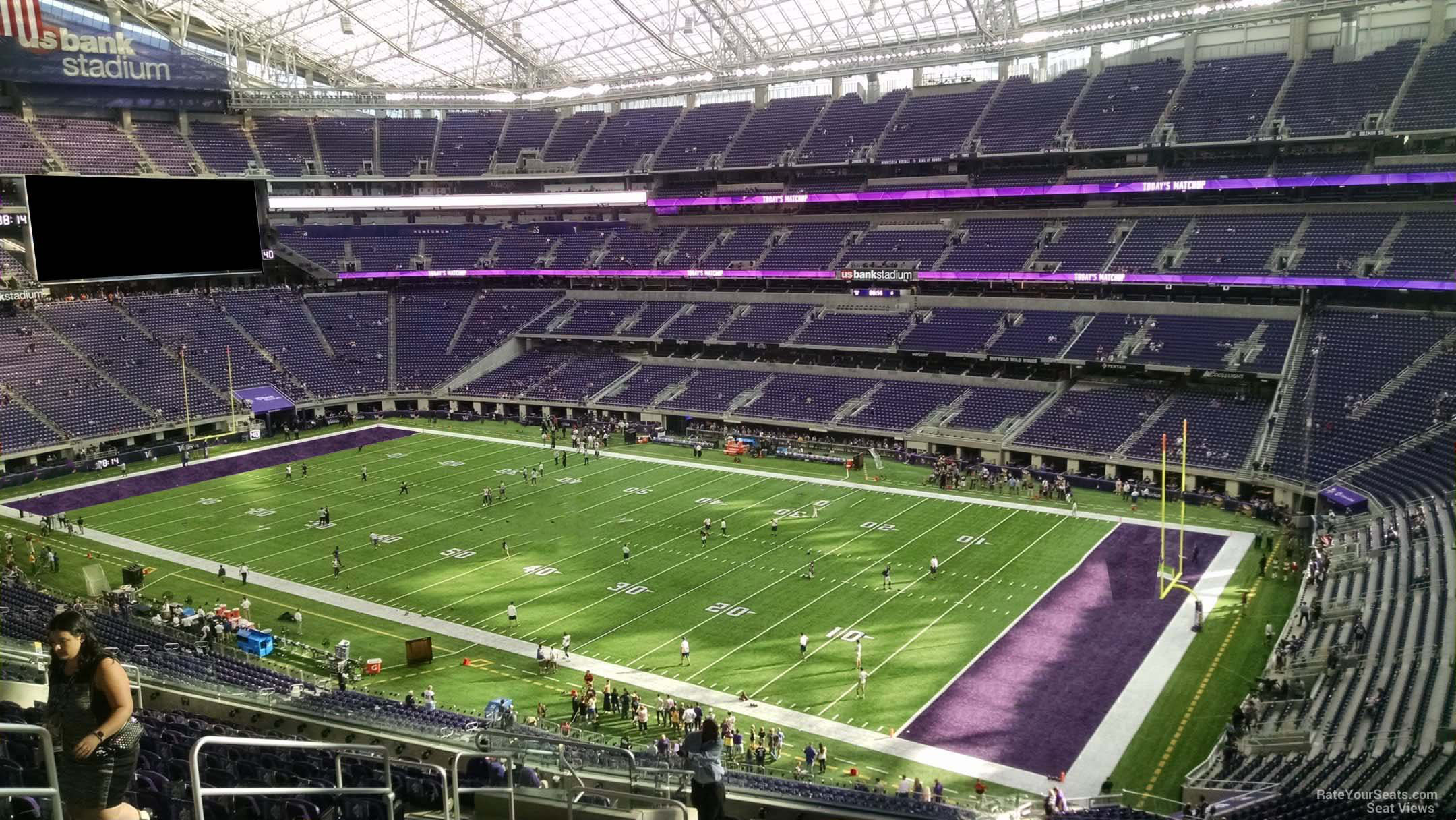 section 205, row 15 seat view  for football - u.s. bank stadium