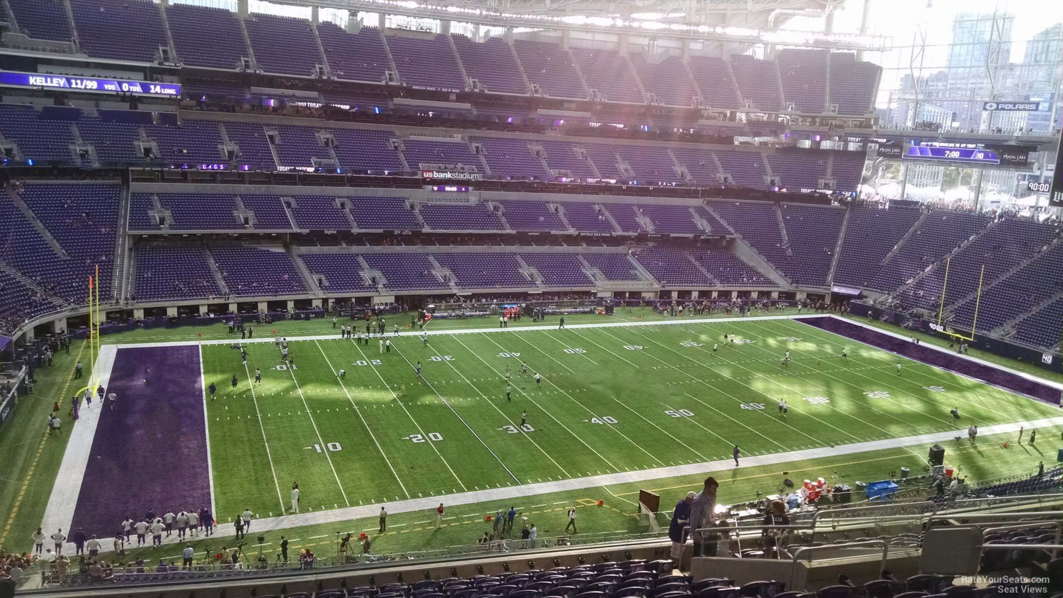 section 215, row 15 seat view  for football - u.s. bank stadium