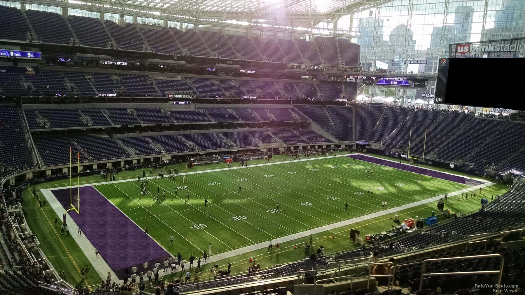 section 217, row 15 seat view  for football - u.s. bank stadium