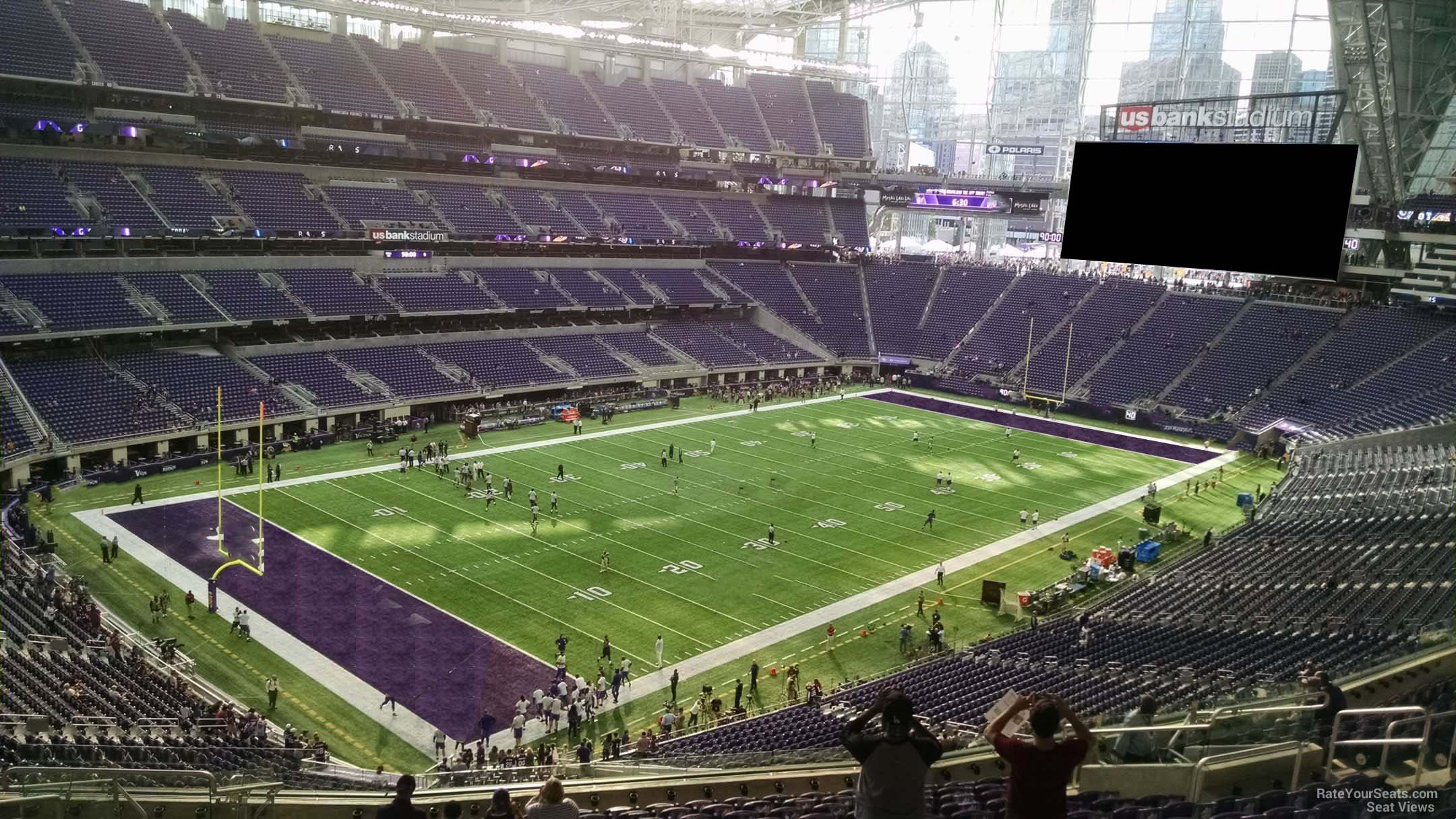 section 218, row 15 seat view  for football - u.s. bank stadium
