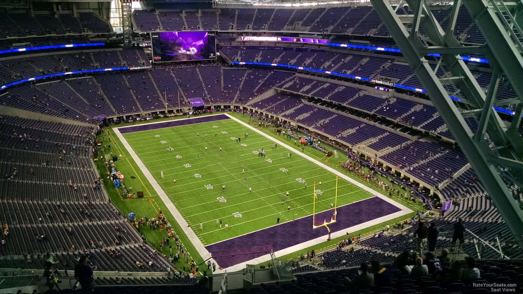 section 301, row 15 seat view  for football - u.s. bank stadium