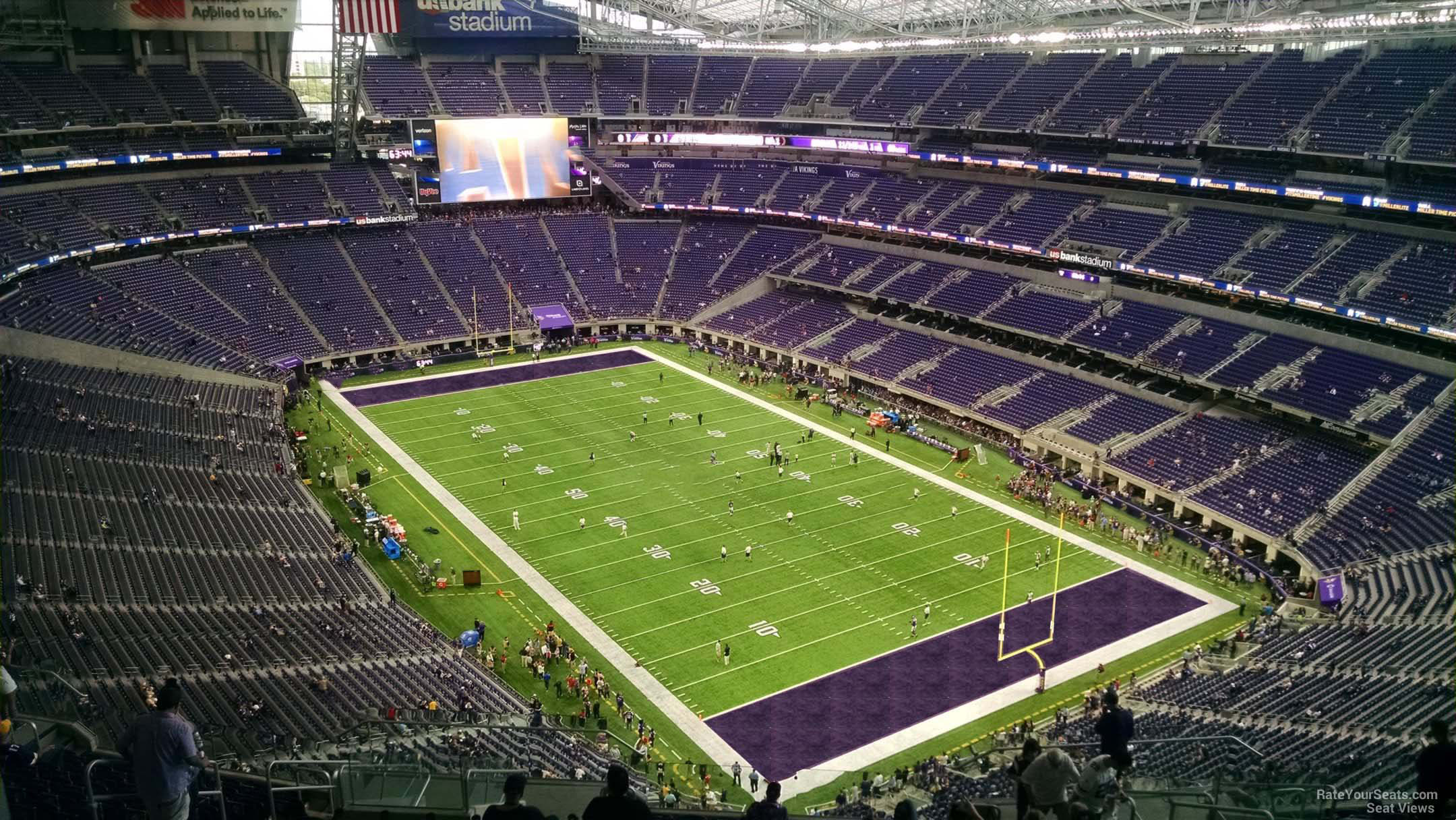 section 303, row 15 seat view  for football - u.s. bank stadium