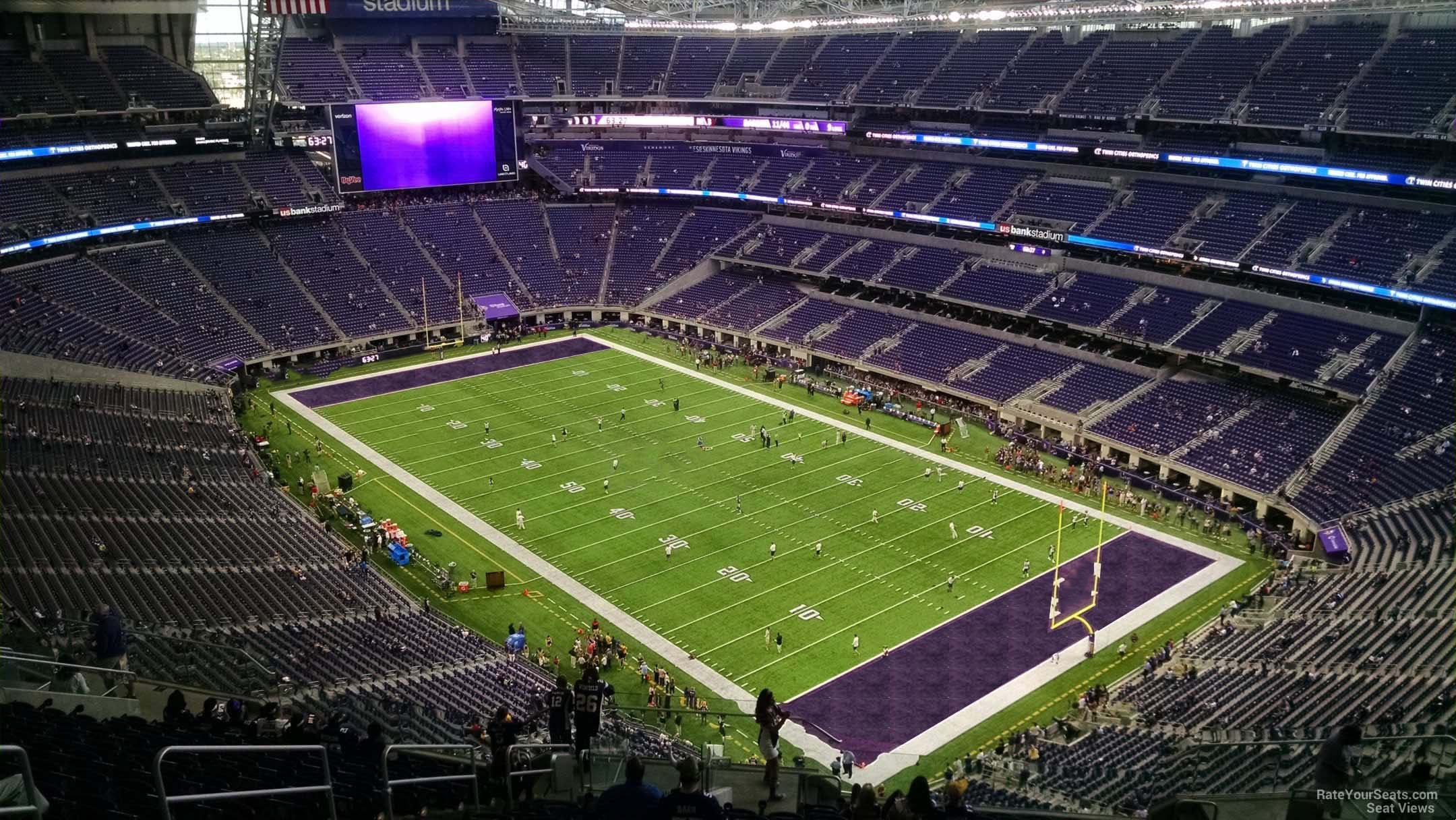section 304, row 15 seat view  for football - u.s. bank stadium