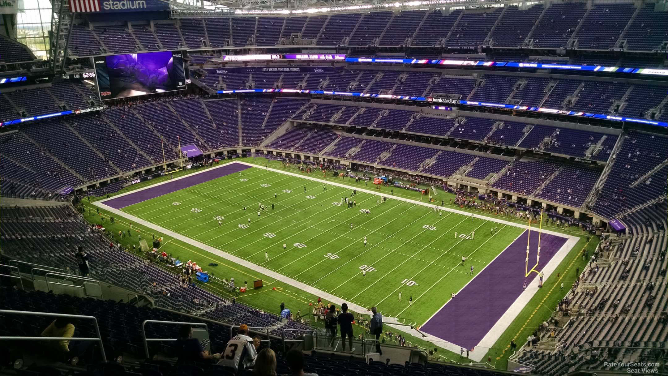 section 306, row 15 seat view  for football - u.s. bank stadium