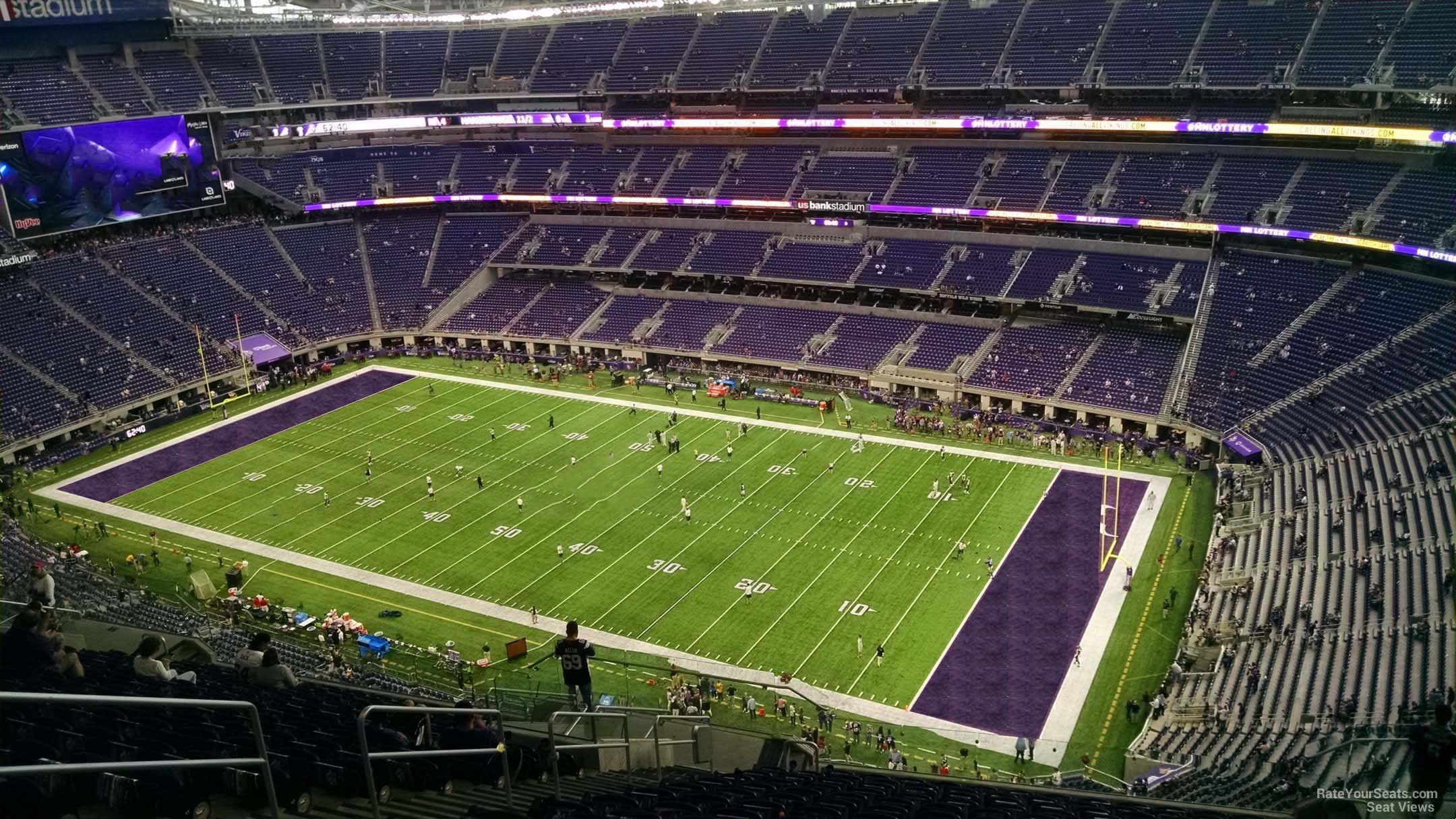 section 307, row 15 seat view  for football - u.s. bank stadium