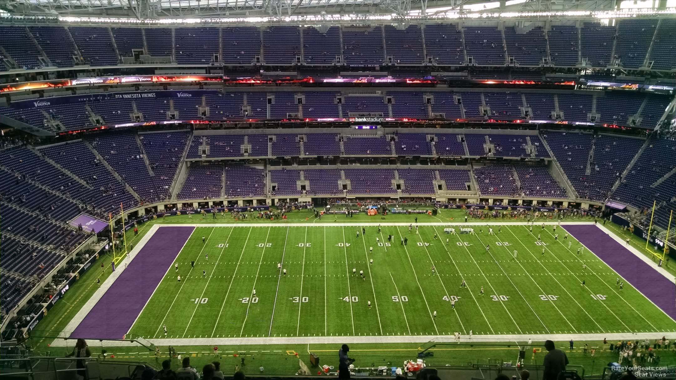 section 313, row 15 seat view  for football - u.s. bank stadium