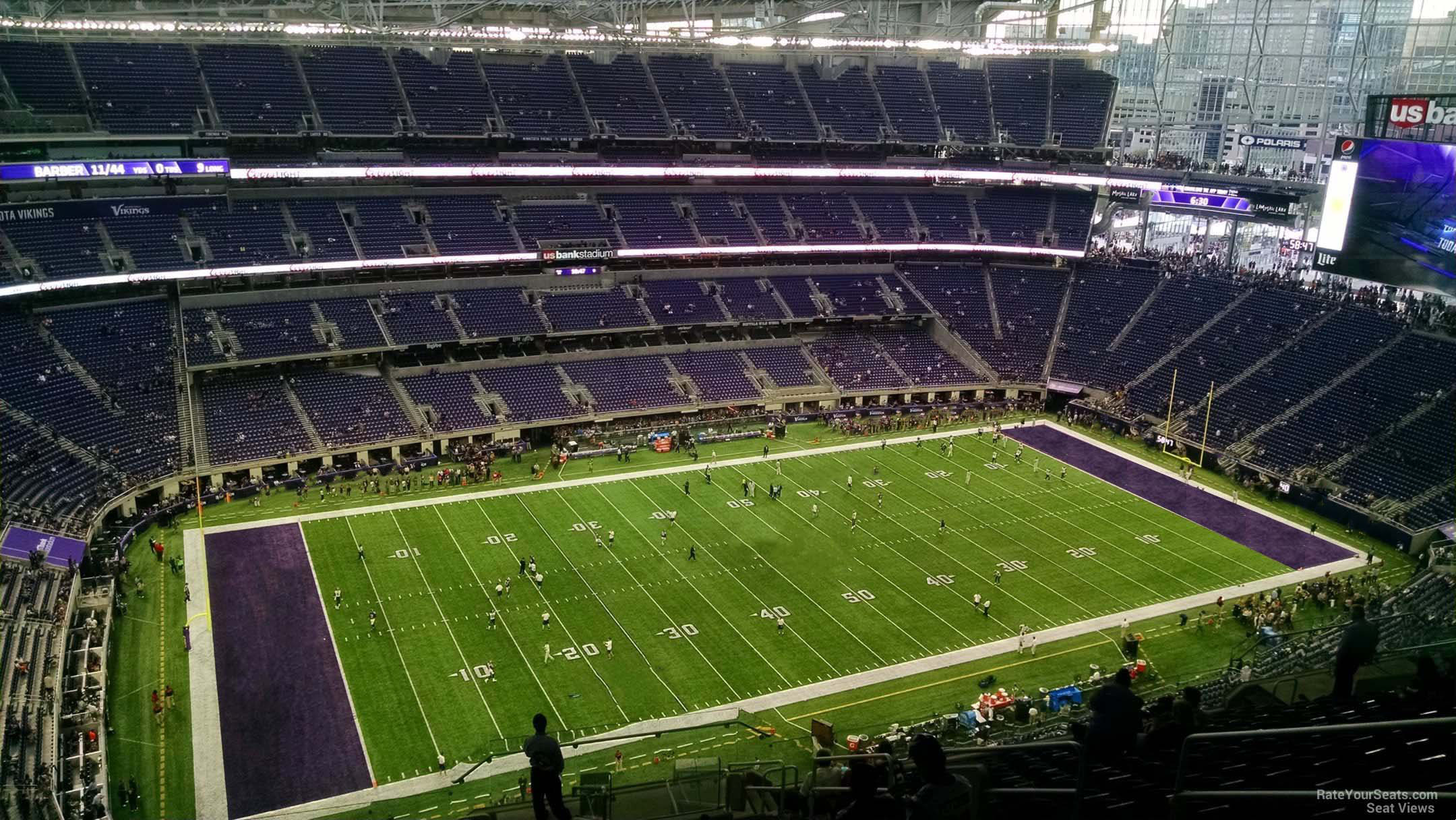 section 316, row 15 seat view  for football - u.s. bank stadium