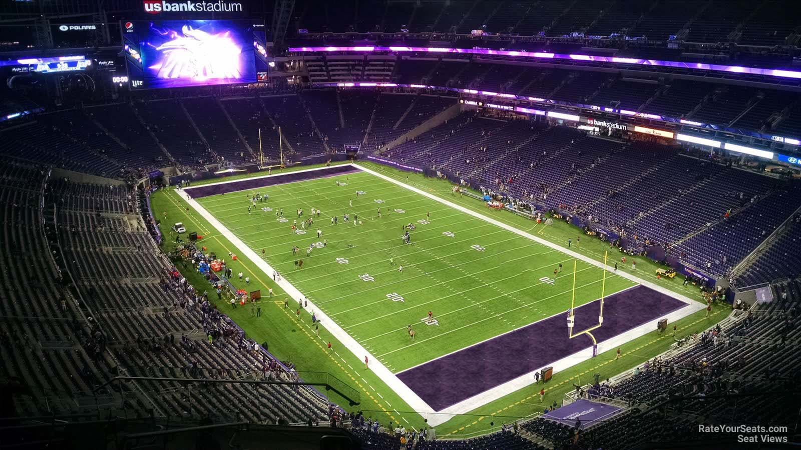 section 332, row 11 seat view  for football - u.s. bank stadium