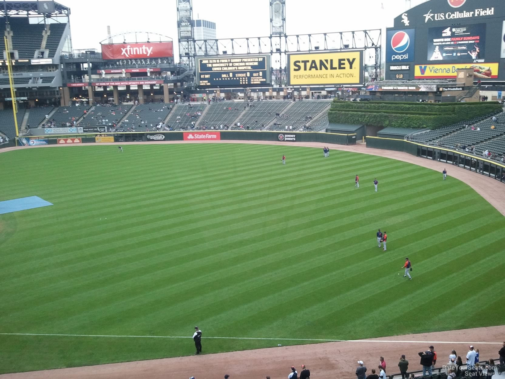 Security personnel at Guaranteed Rate Field are viewed through the