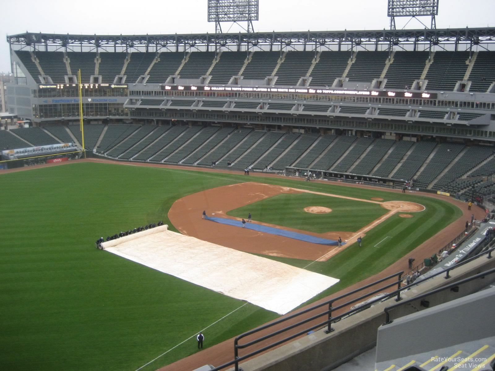 Security personnel at Guaranteed Rate Field are viewed through the