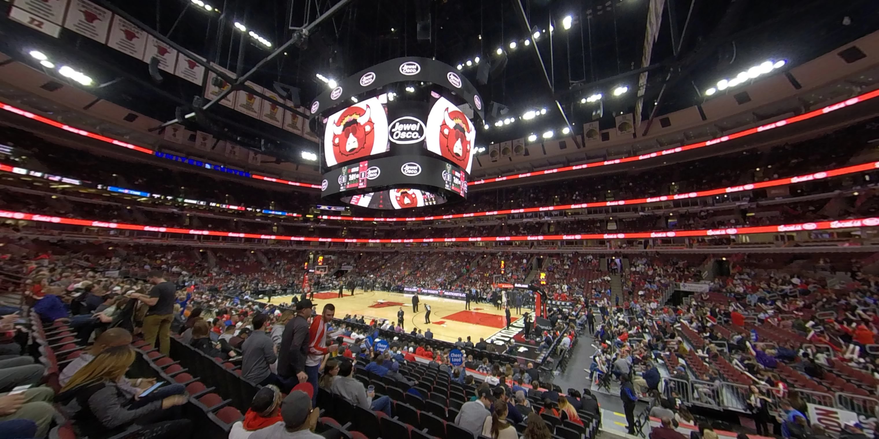 section 109 panoramic seat view  for basketball - united center
