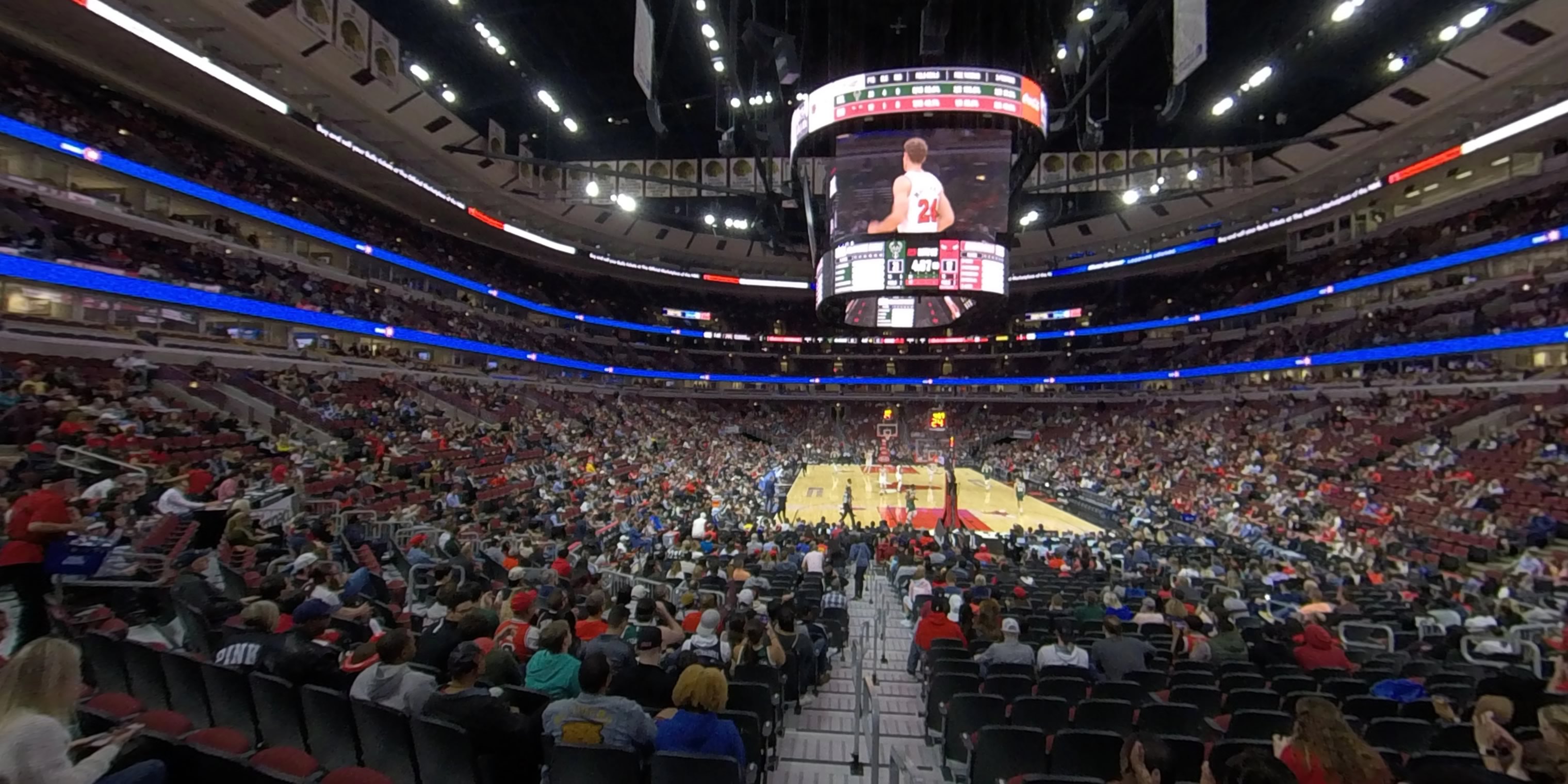 section 117 panoramic seat view  for basketball - united center