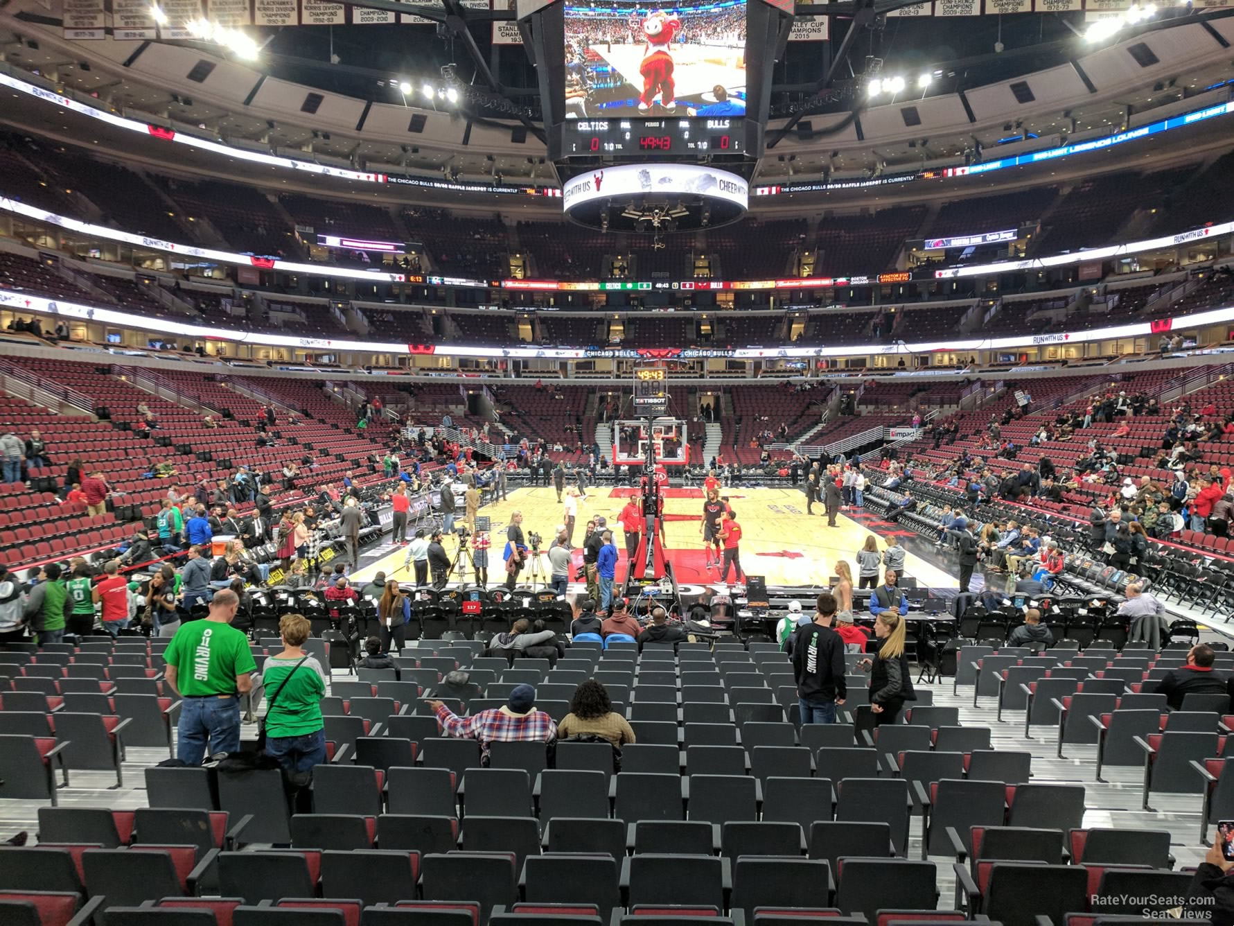 section 117, row 6 seat view  for basketball - united center