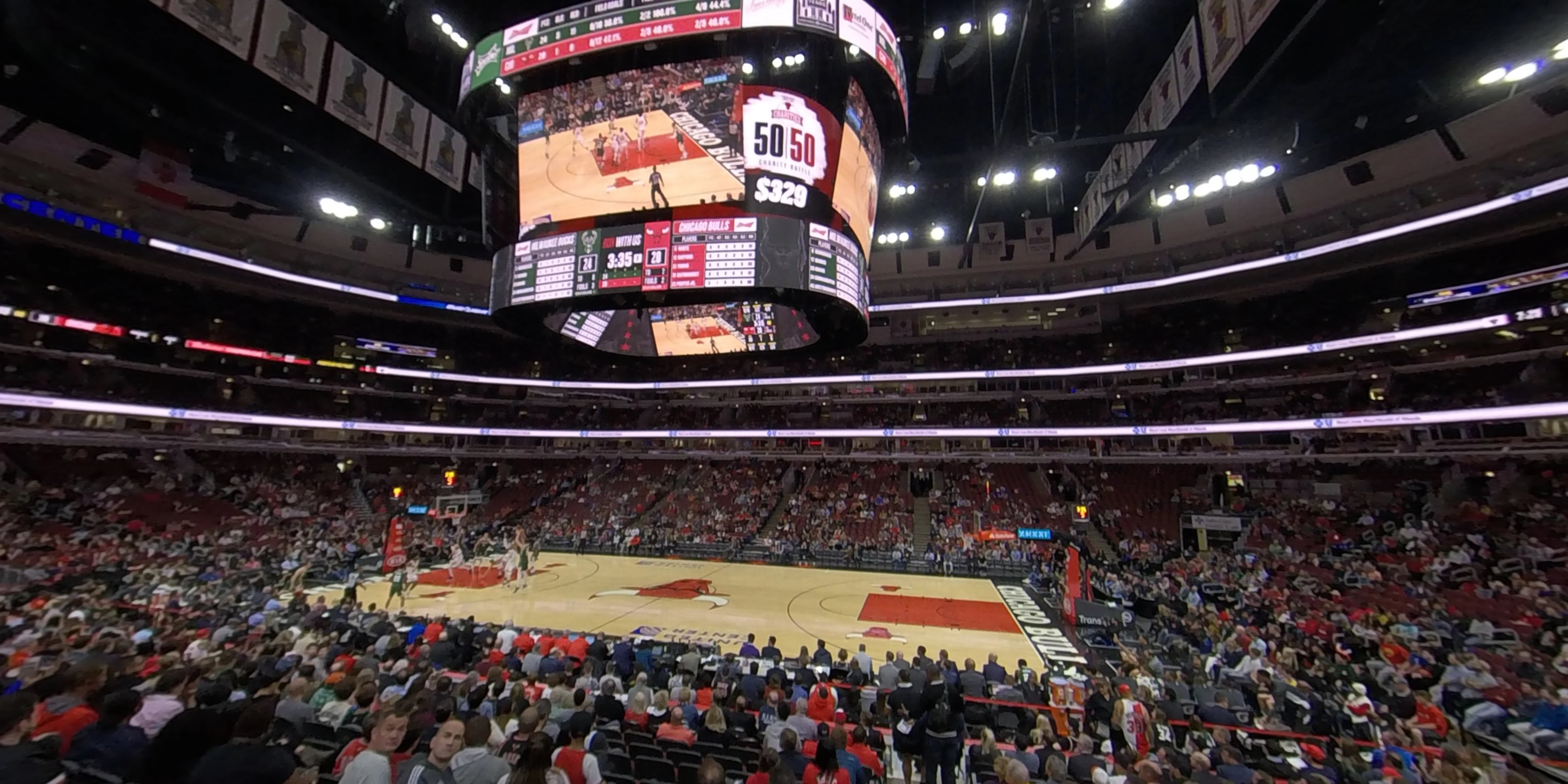 section 121 panoramic seat view  for basketball - united center