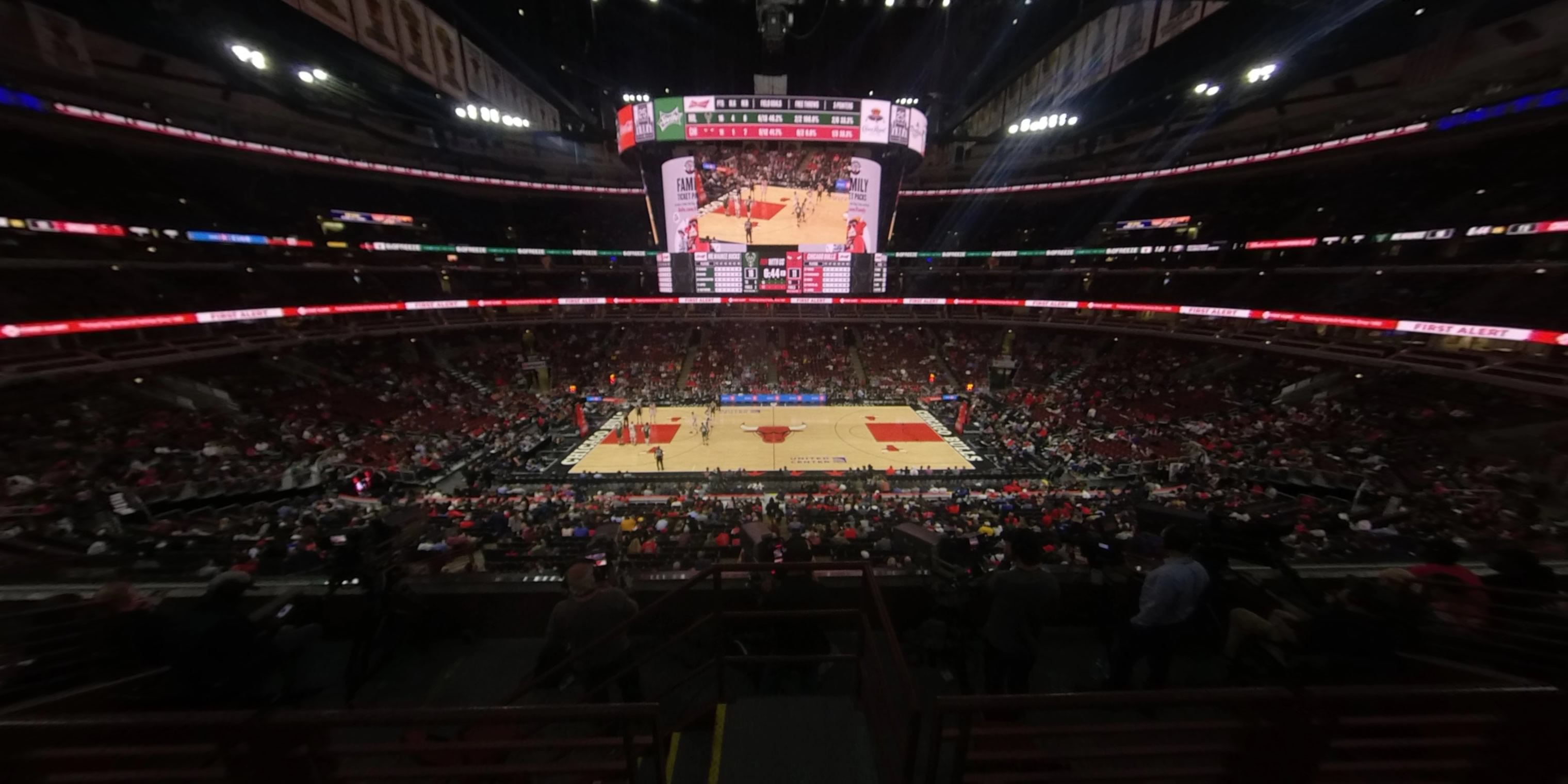 section 217 panoramic seat view  for basketball - united center