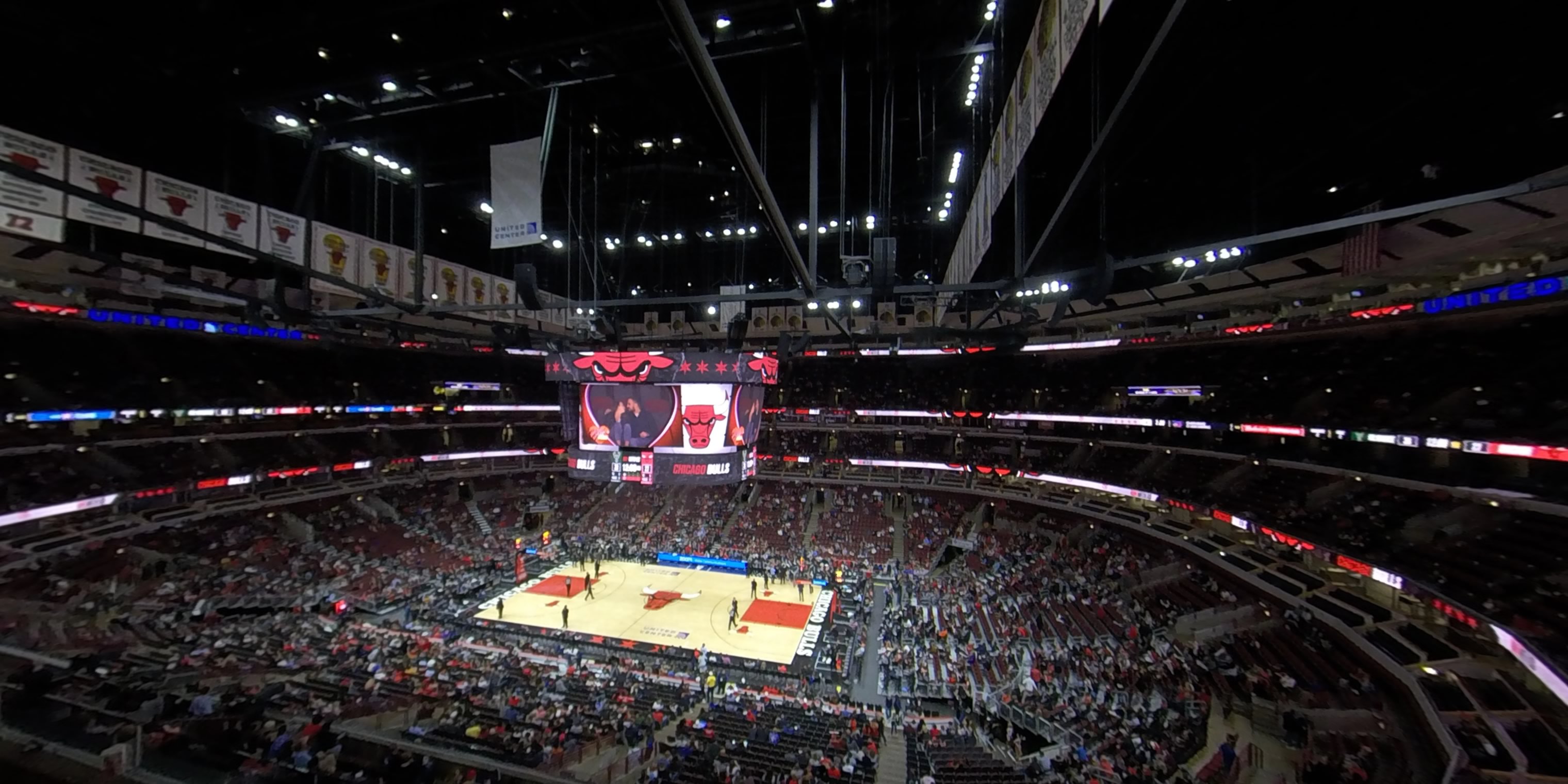 section 315 panoramic seat view  for basketball - united center