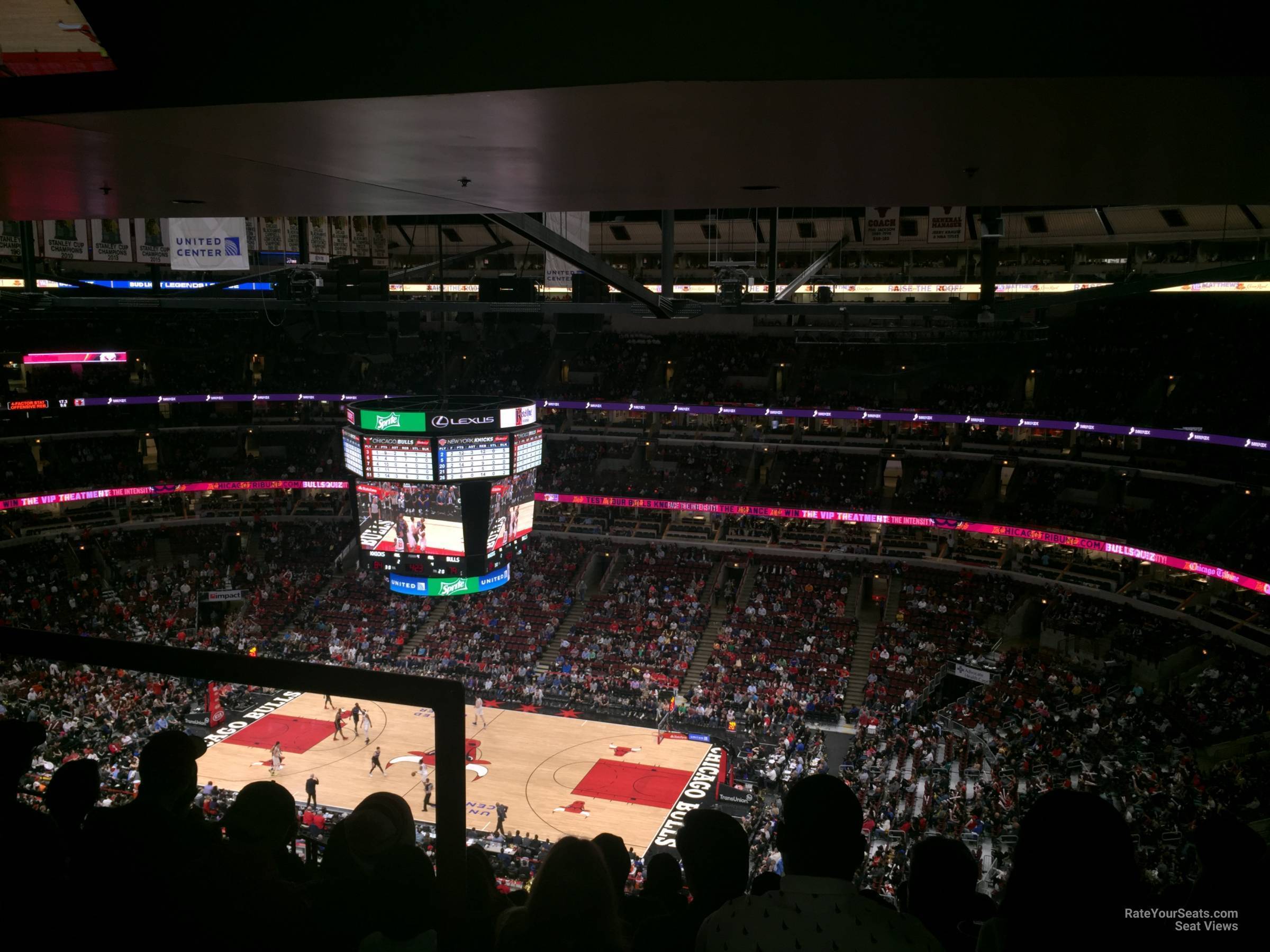 section 332, row 17 seat view  for basketball - united center