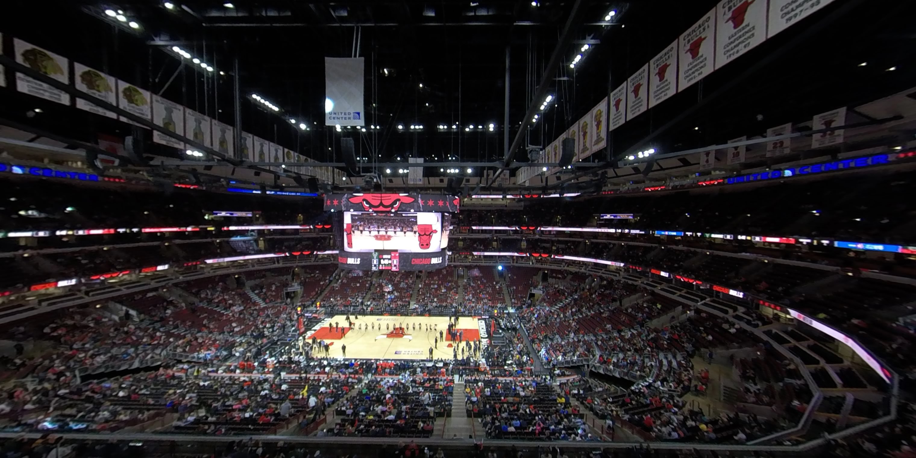 section 333 panoramic seat view  for basketball - united center