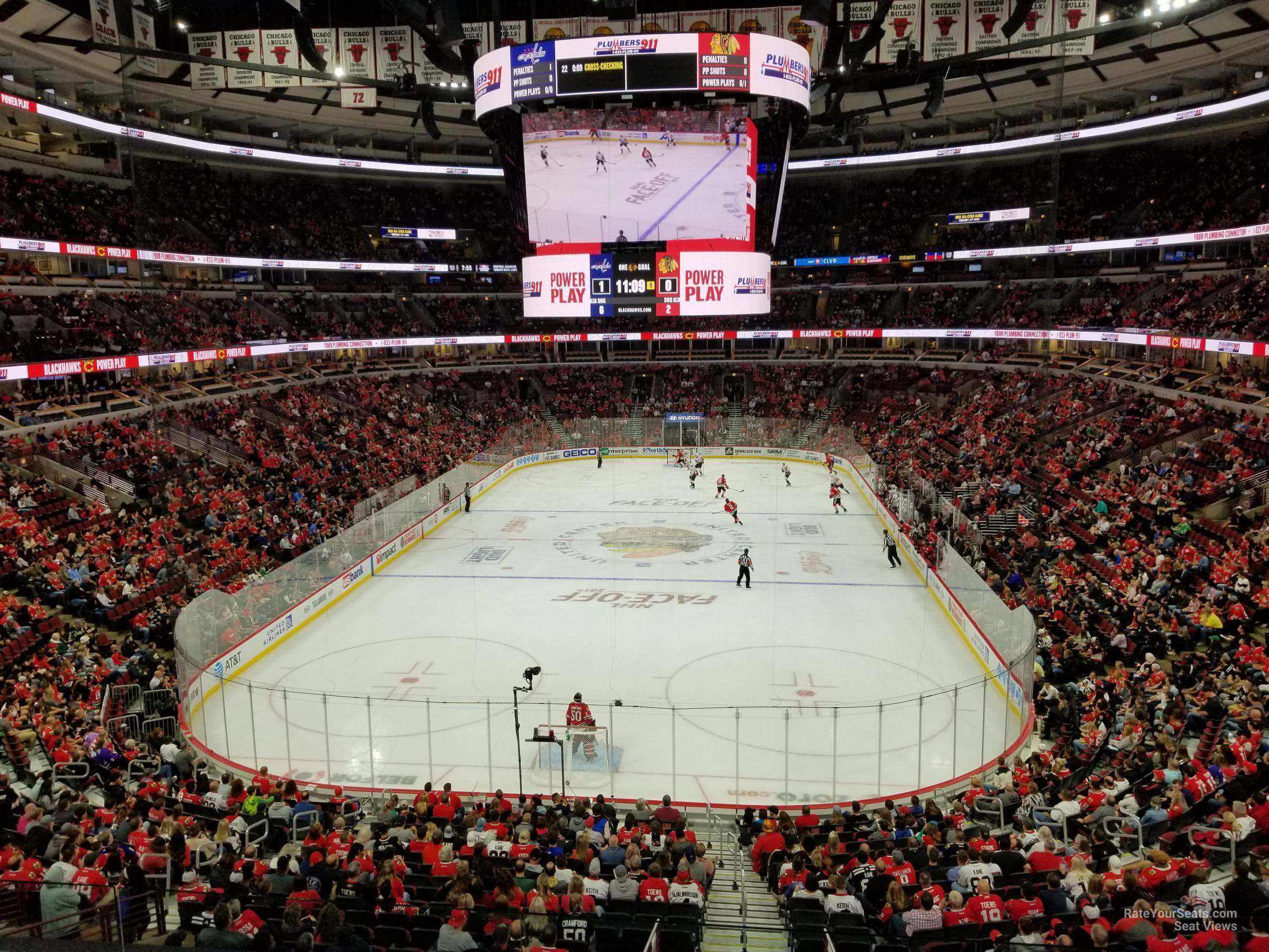 section 208, row 4 seat view  for hockey - united center