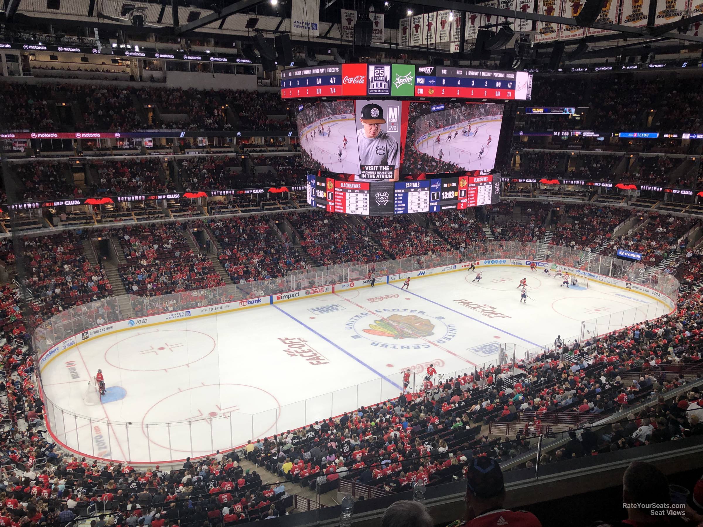 section 303, row 3 seat view  for hockey - united center