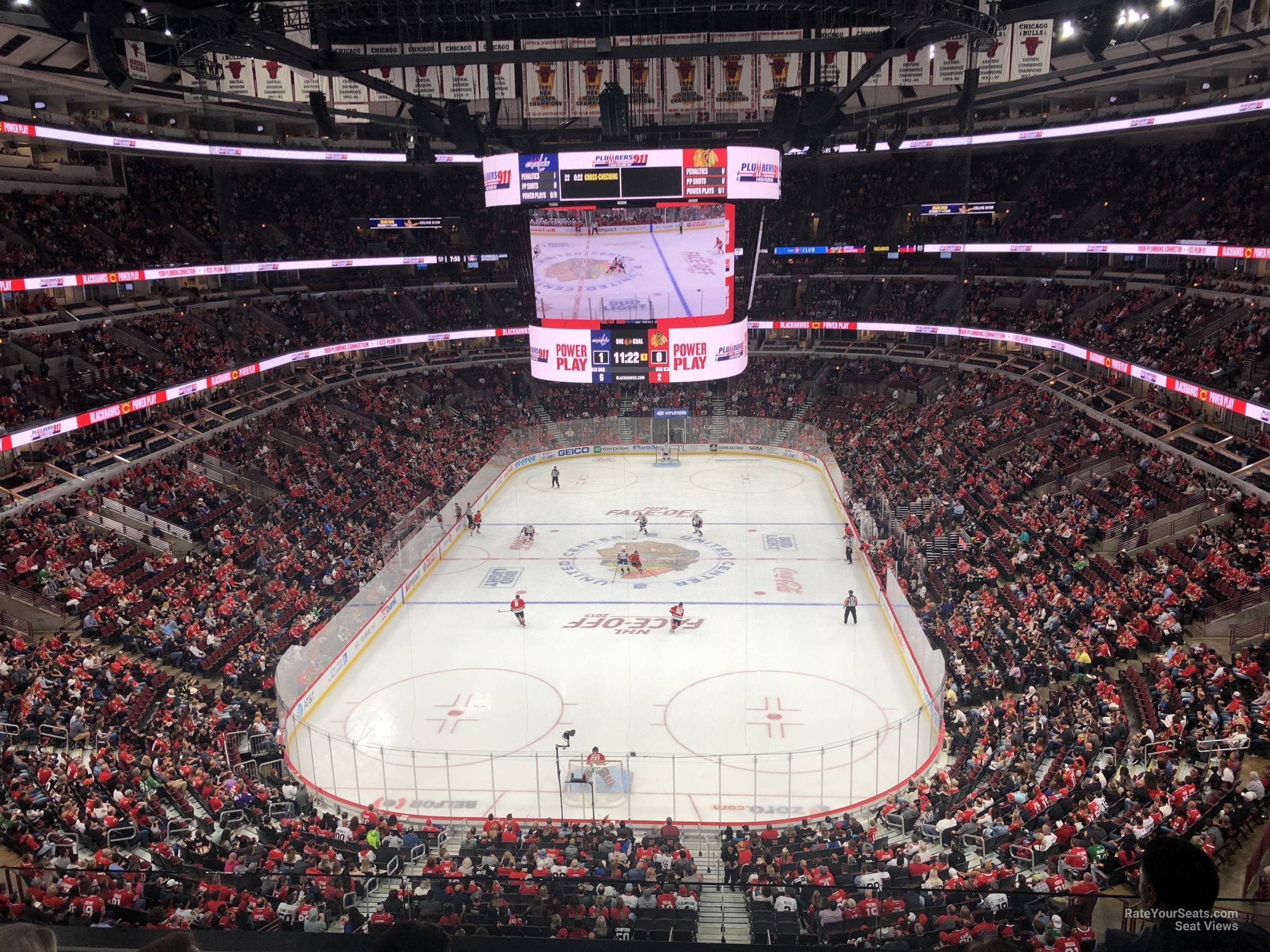 section 308, row 3 seat view  for hockey - united center