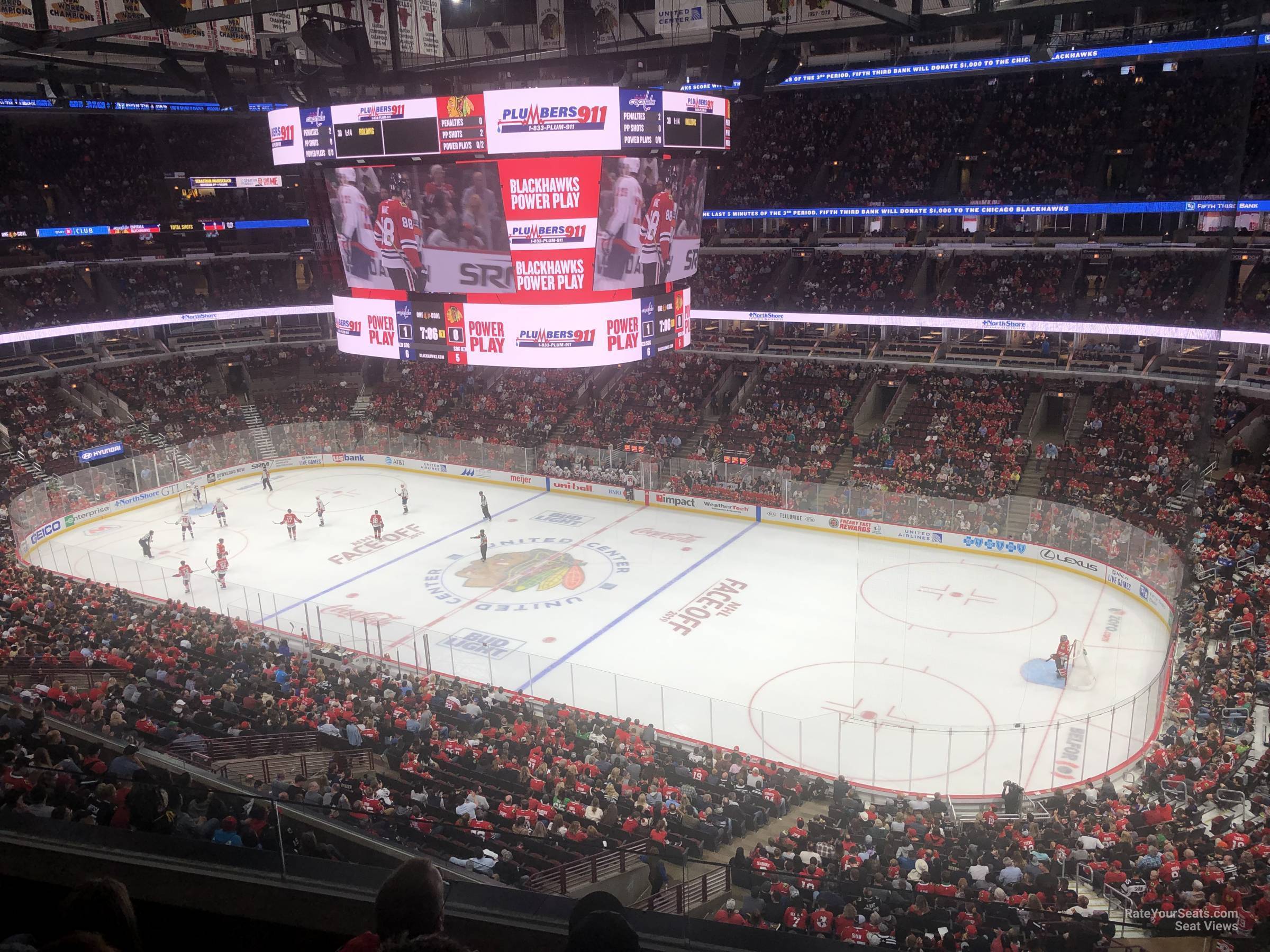 section 314, row 3 seat view  for hockey - united center